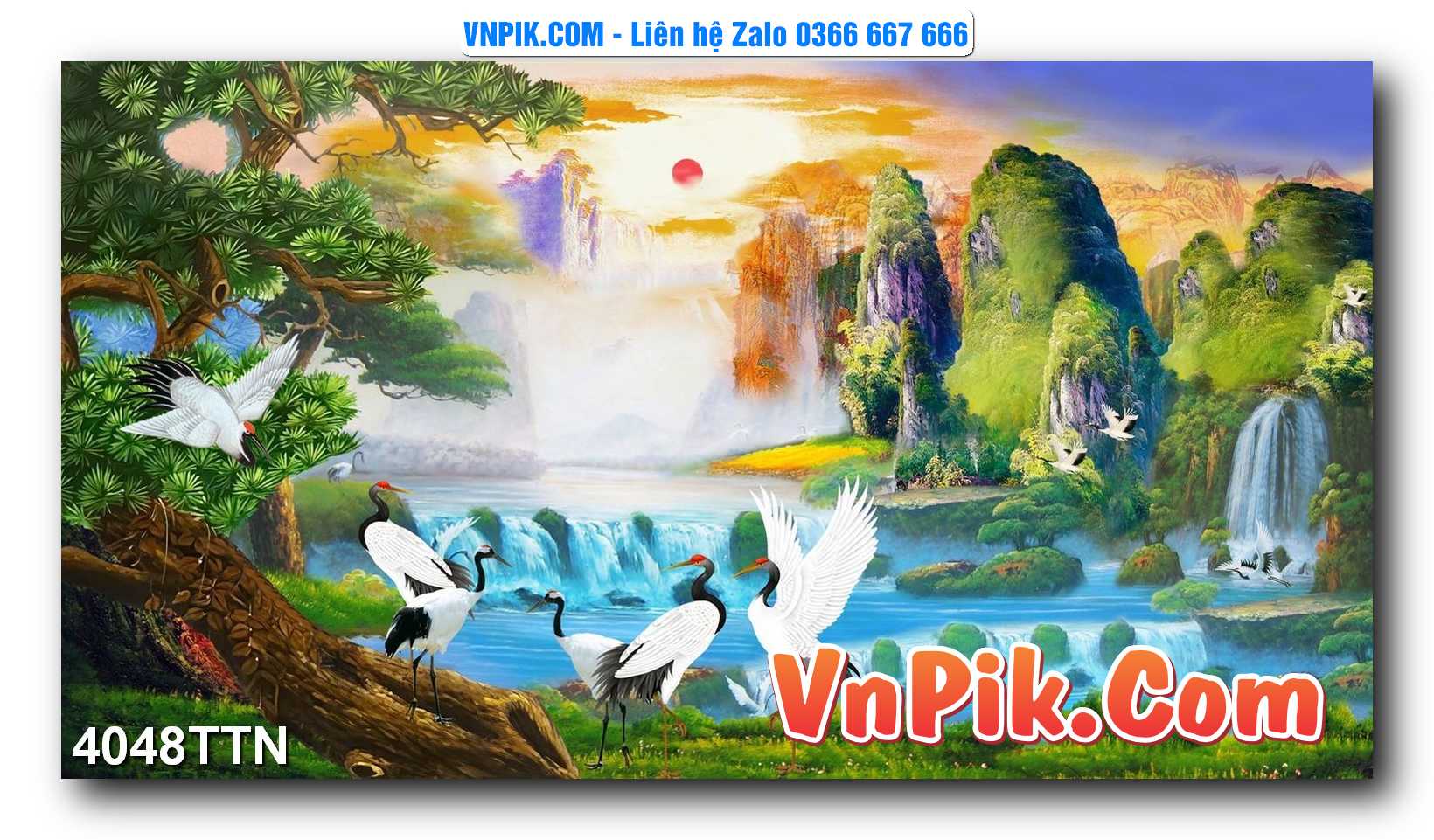 Tranh thác nước – Tranh phong thủy – Tranh treo tường mã 4048TTN