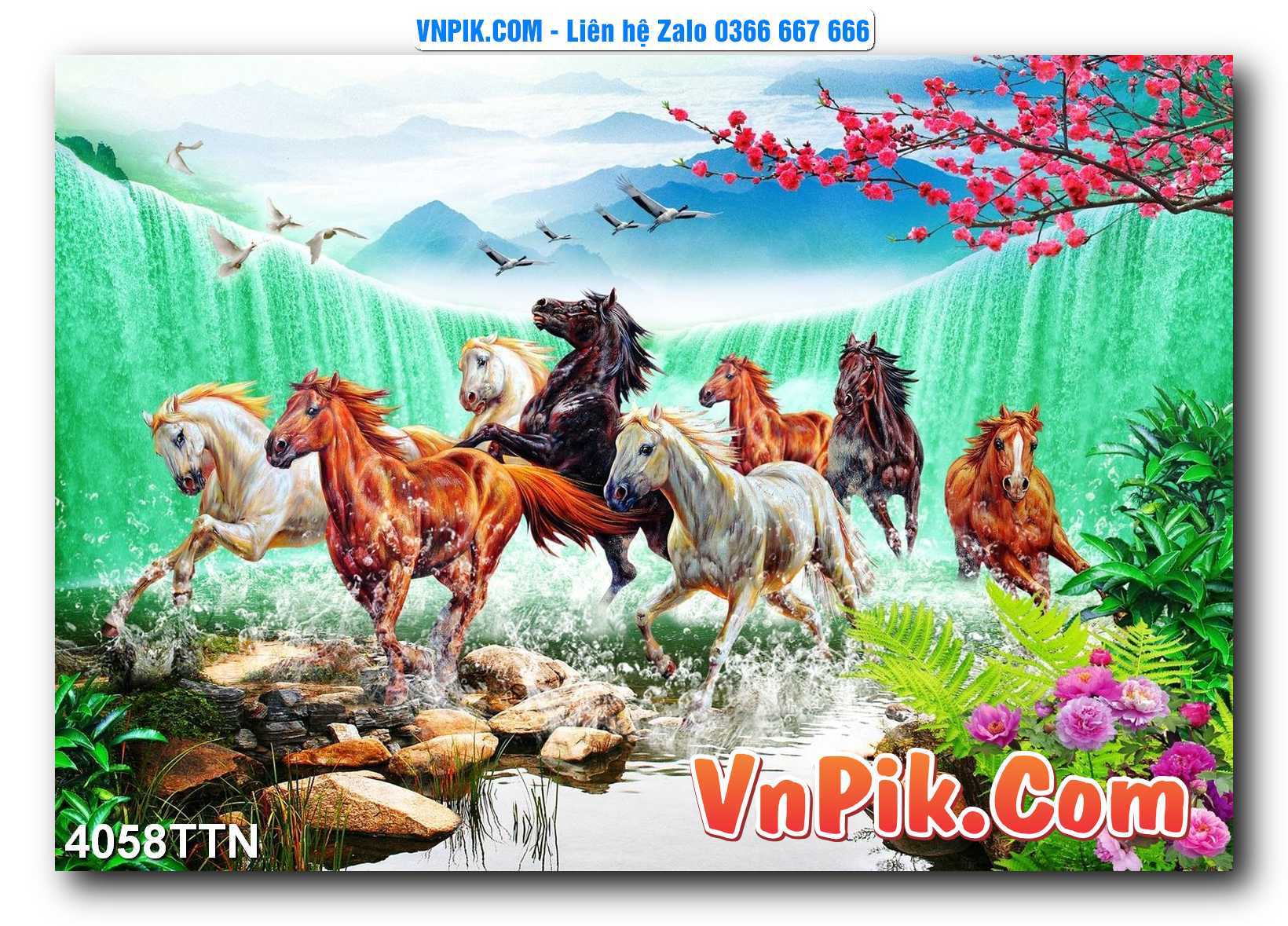 Tranh thác nước – Tranh phong thủy – Tranh treo tường mã 4058TTN