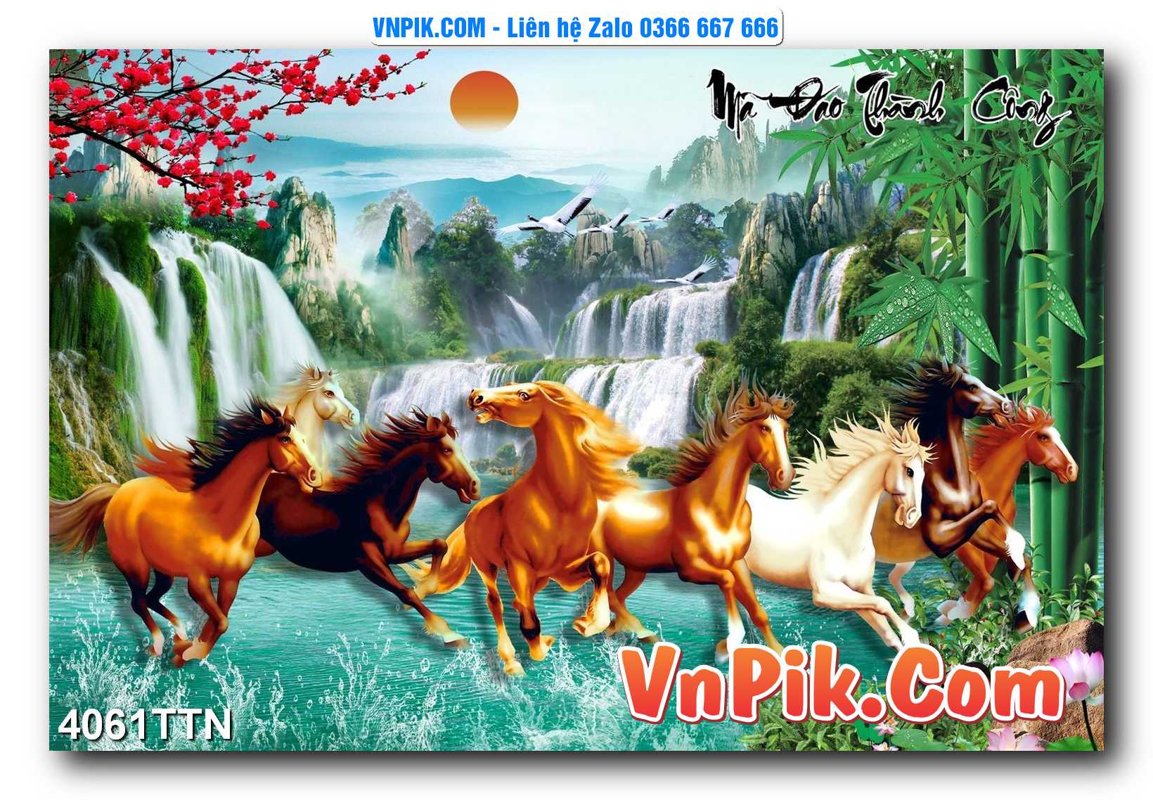 Tranh thác nước – Tranh phong thủy – Tranh treo tường mã 4061TTN