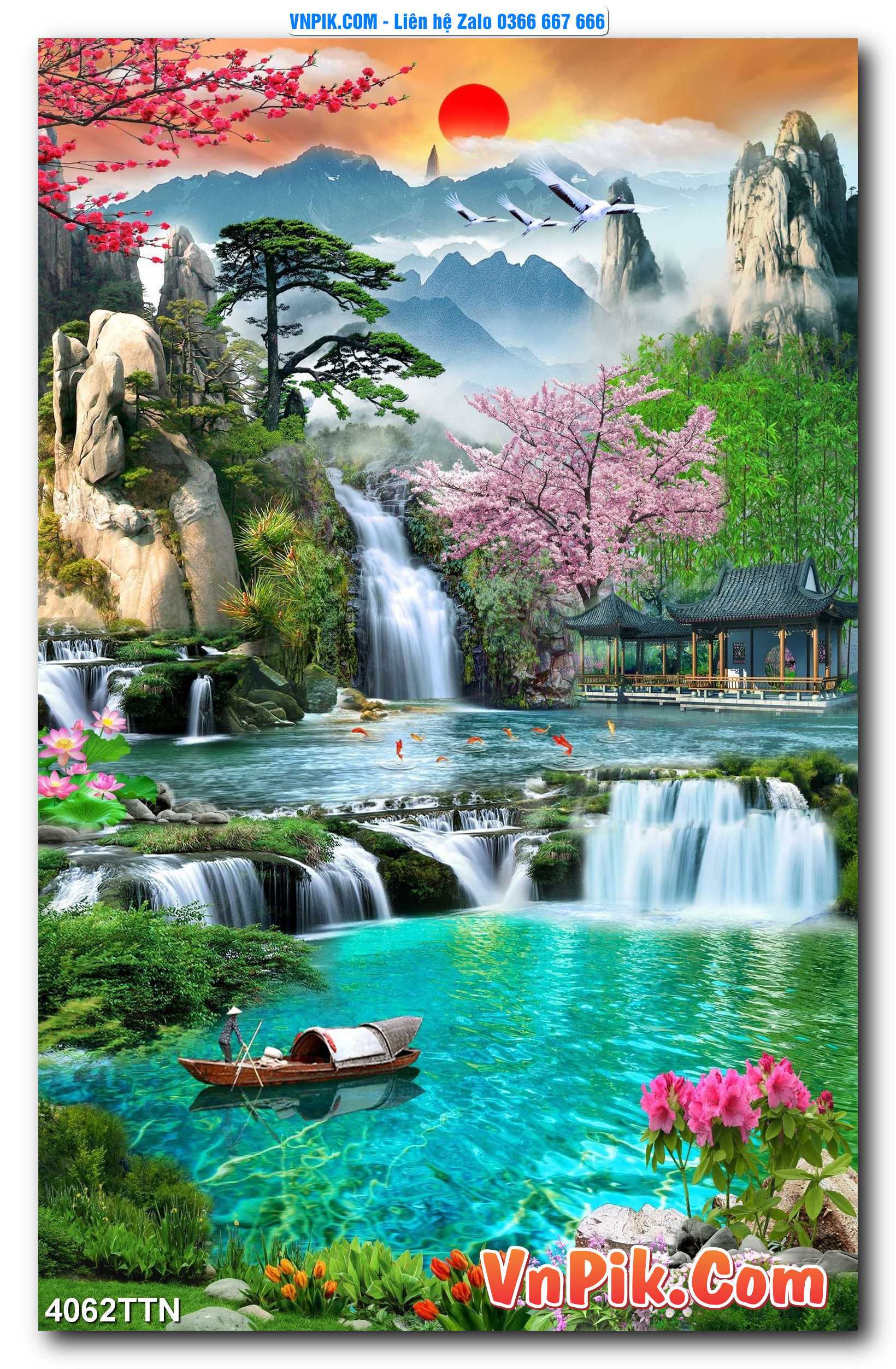 Tranh thác nước – Tranh phong thủy – Tranh treo tường mã 4062TTN