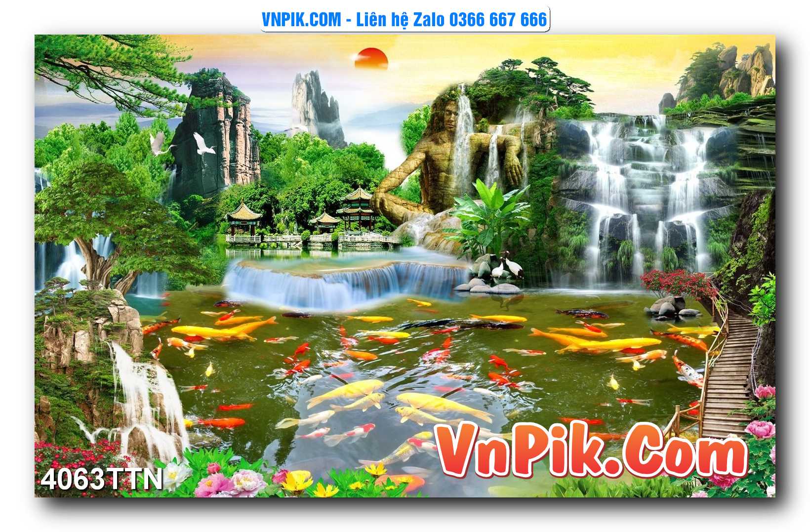 Tranh thác nước – Tranh phong thủy – Tranh treo tường mã 4063TTN