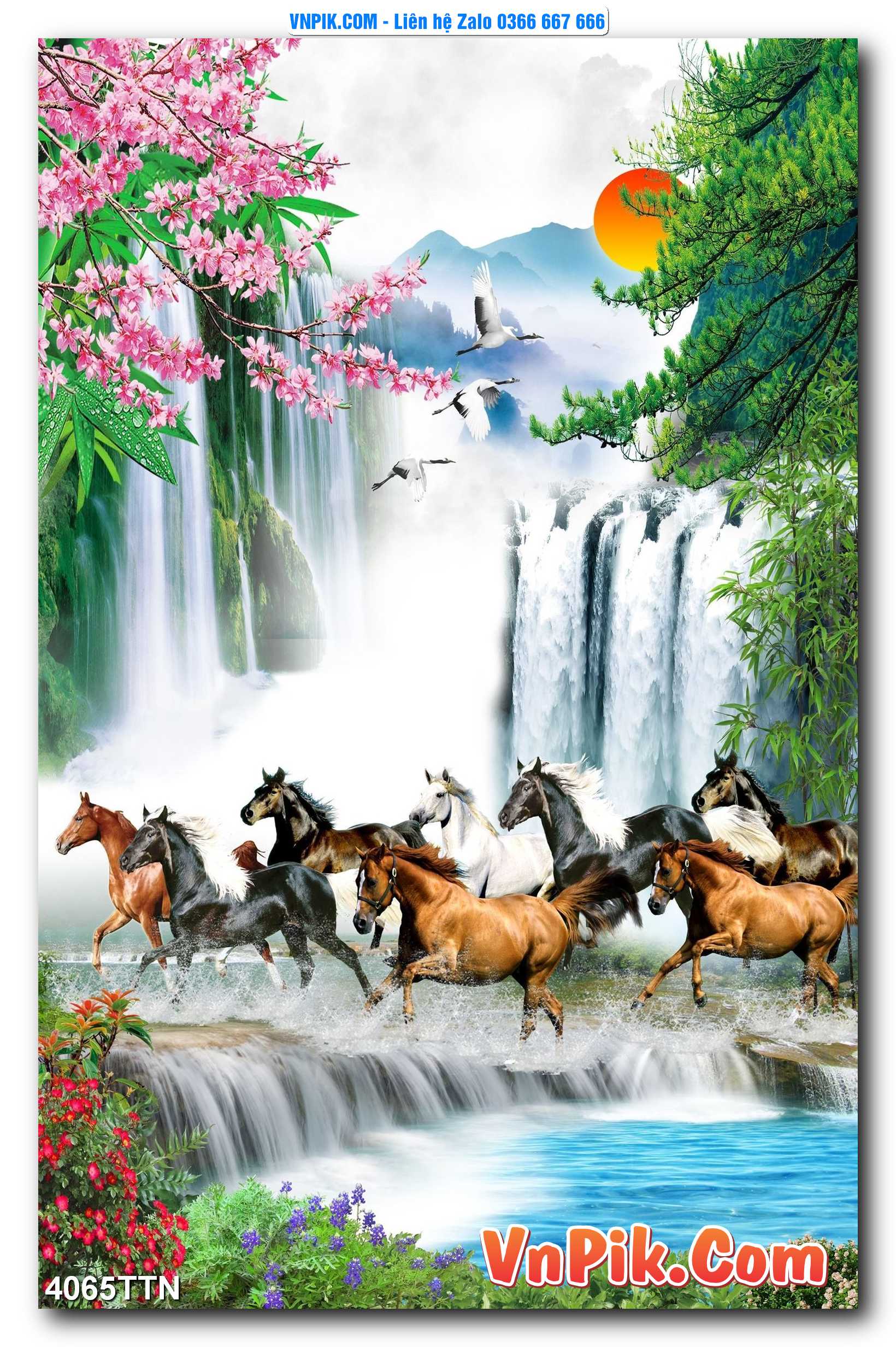 Tranh thác nước – Tranh phong thủy – Tranh treo tường mã 4065TTN
