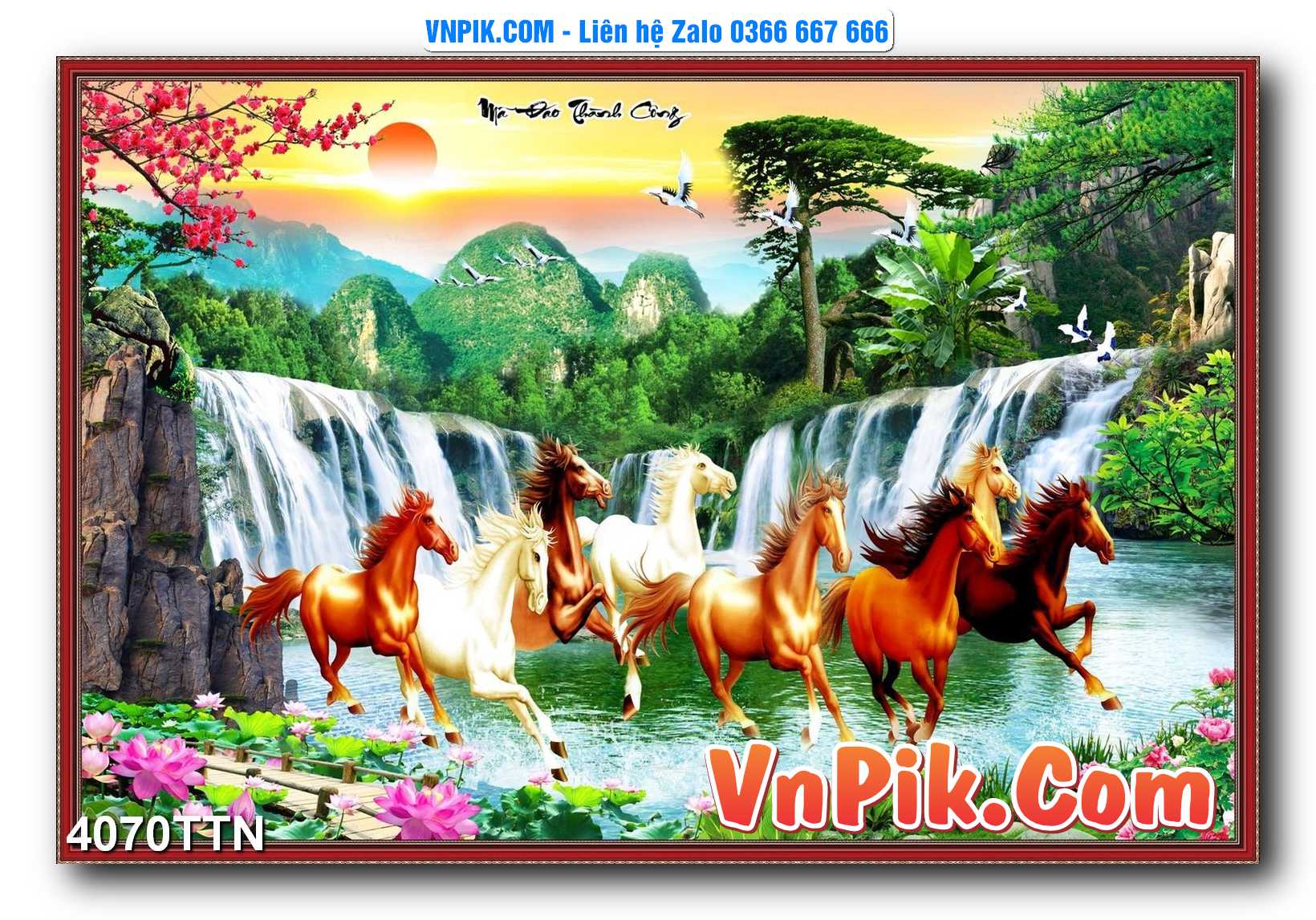 Tranh thác nước – Tranh phong thủy – Tranh treo tường mã 4070TTN