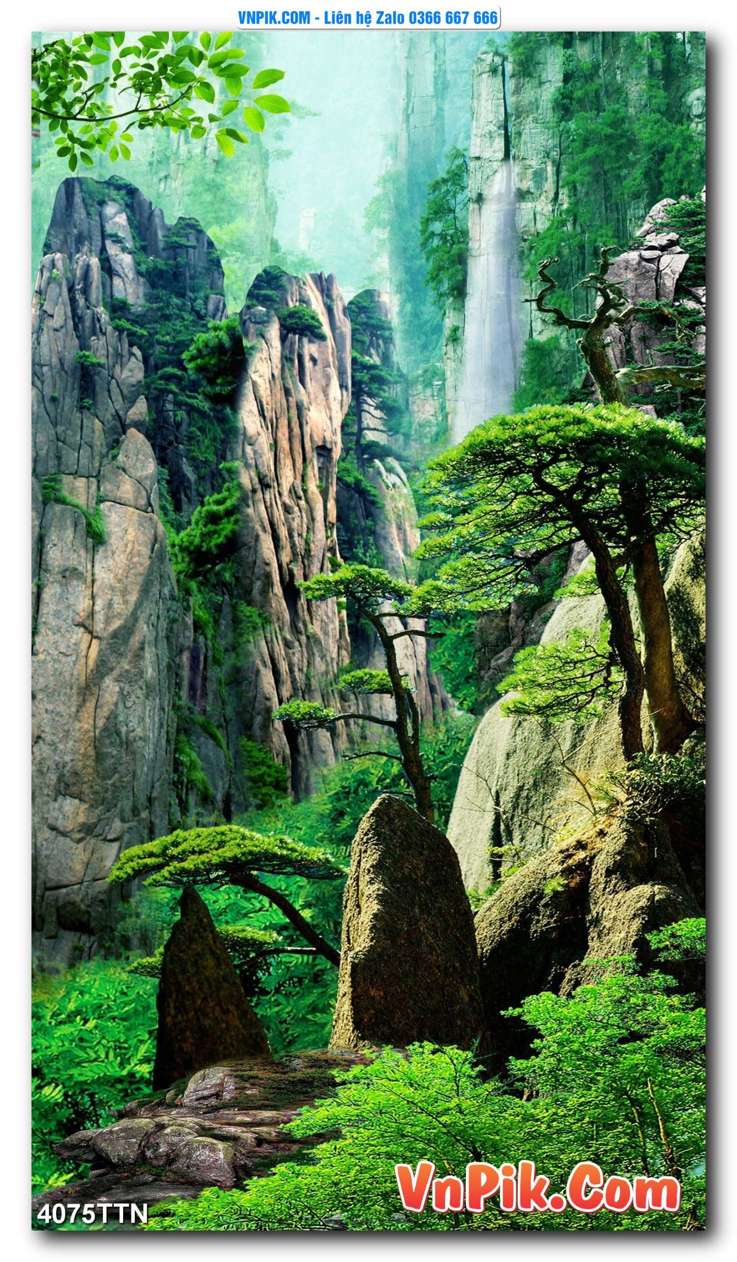 Tranh thác nước – Tranh phong thủy – Tranh treo tường mã 4075TTN