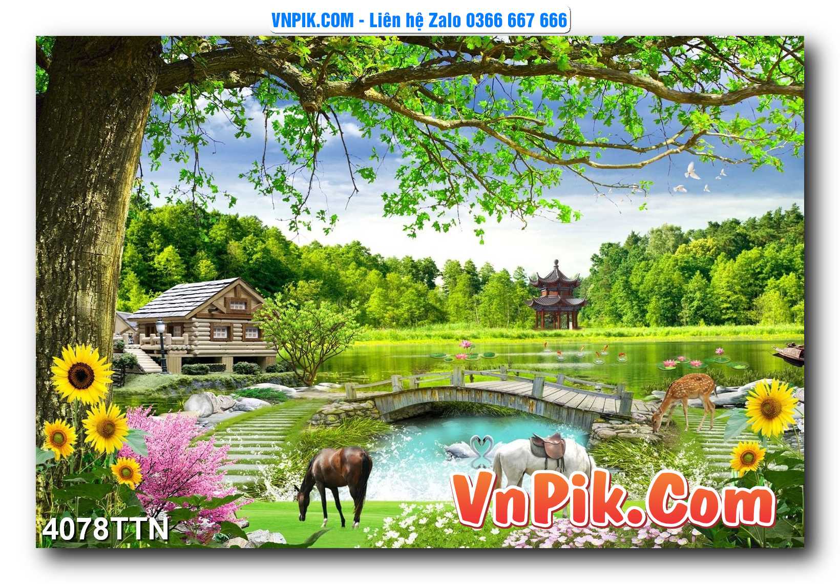 Tranh thác nước – Tranh phong thủy – Tranh treo tường mã 4078TTN