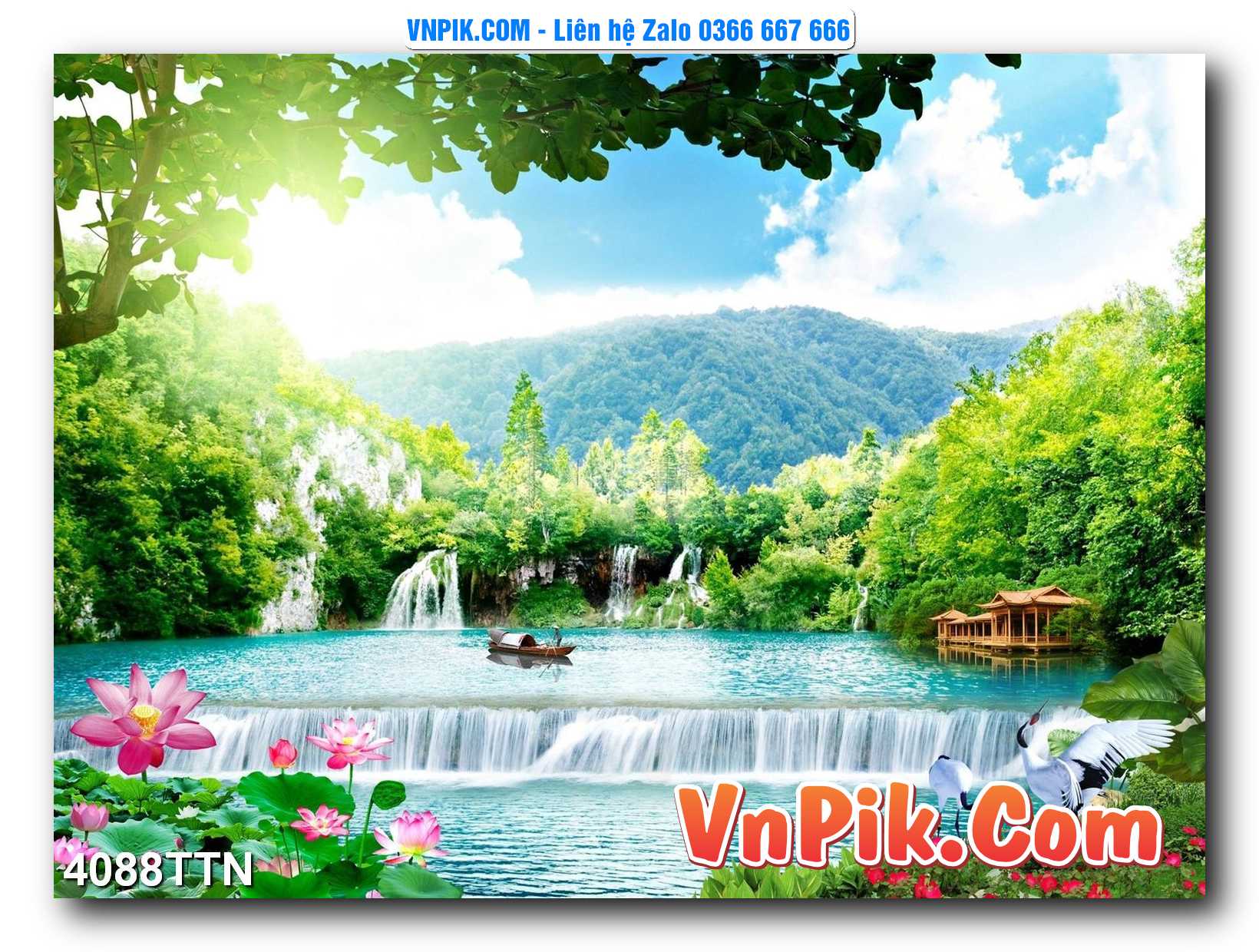 Tranh thác nước – Tranh phong thủy – Tranh treo tường mã 4088TTN