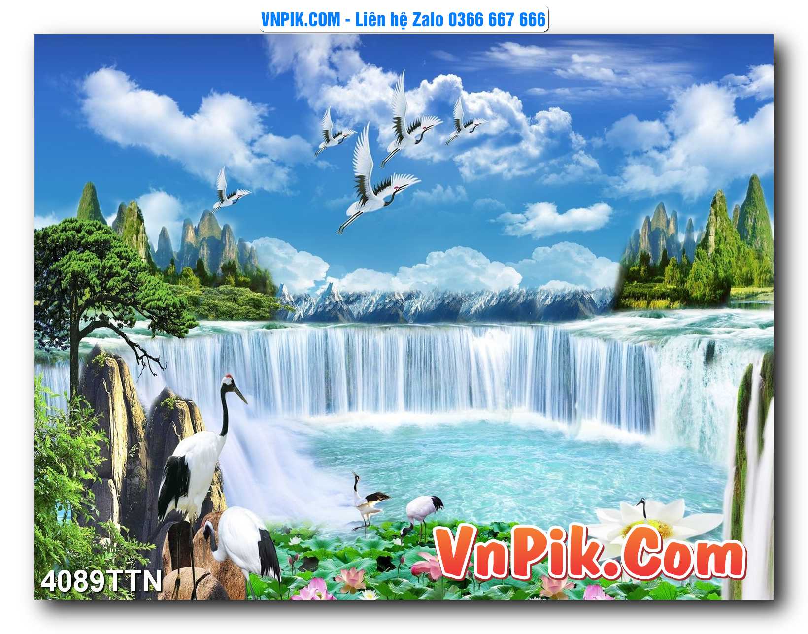 Tranh thác nước – Tranh phong thủy – Tranh treo tường mã 4089TTN