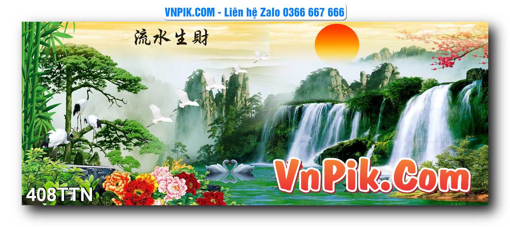 Tranh thác nước – Tranh phong thủy – Tranh treo tường mã 408TTN