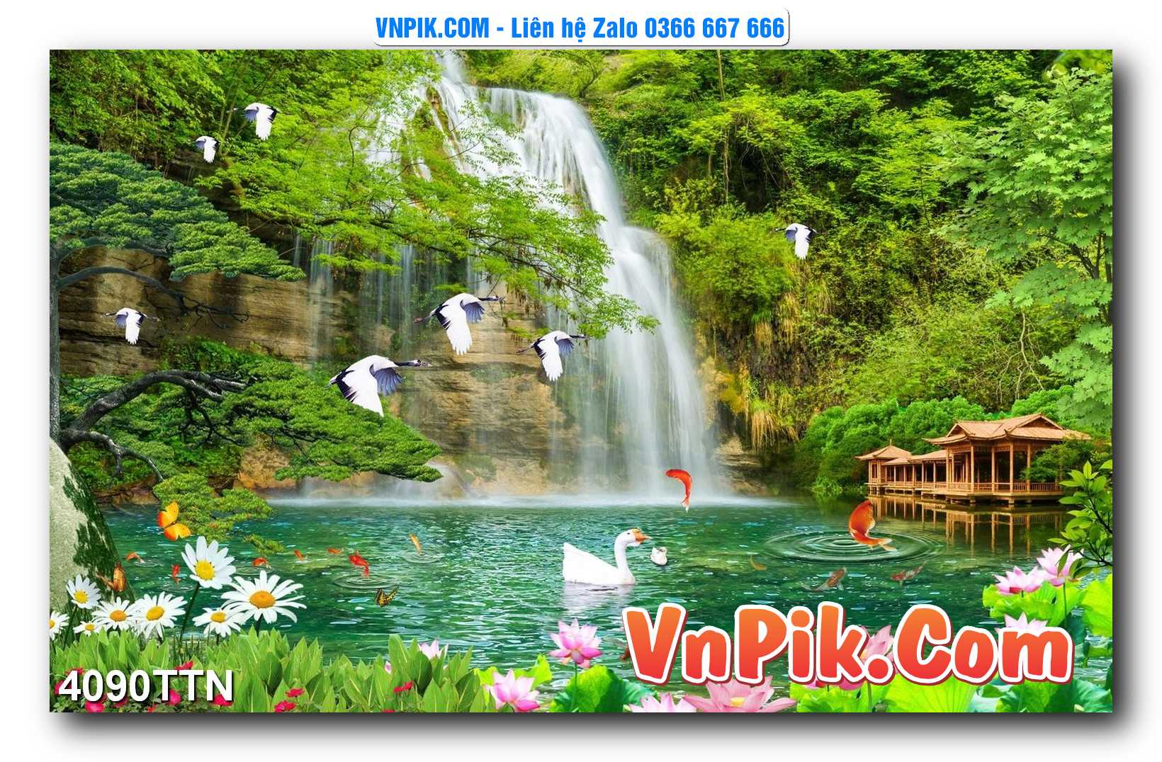Tranh thác nước – Tranh phong thủy – Tranh treo tường mã 4090TTN