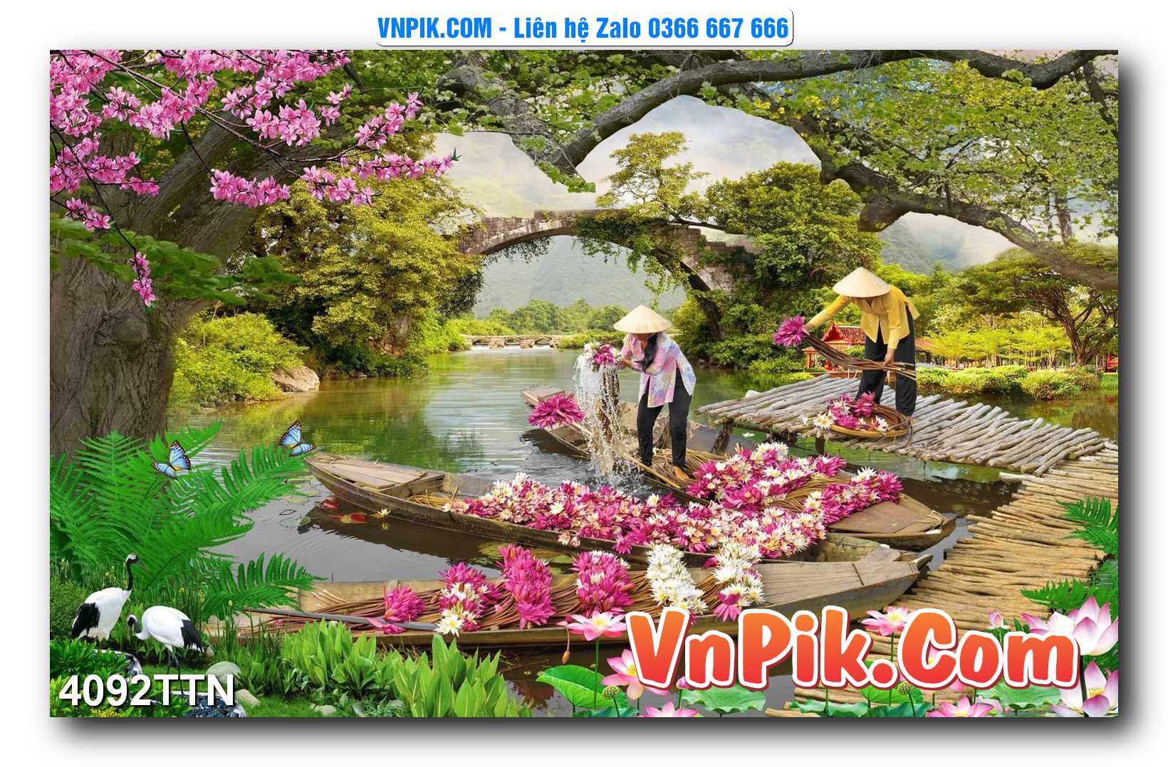 Tranh thác nước – Tranh phong thủy – Tranh treo tường mã 4092TTN