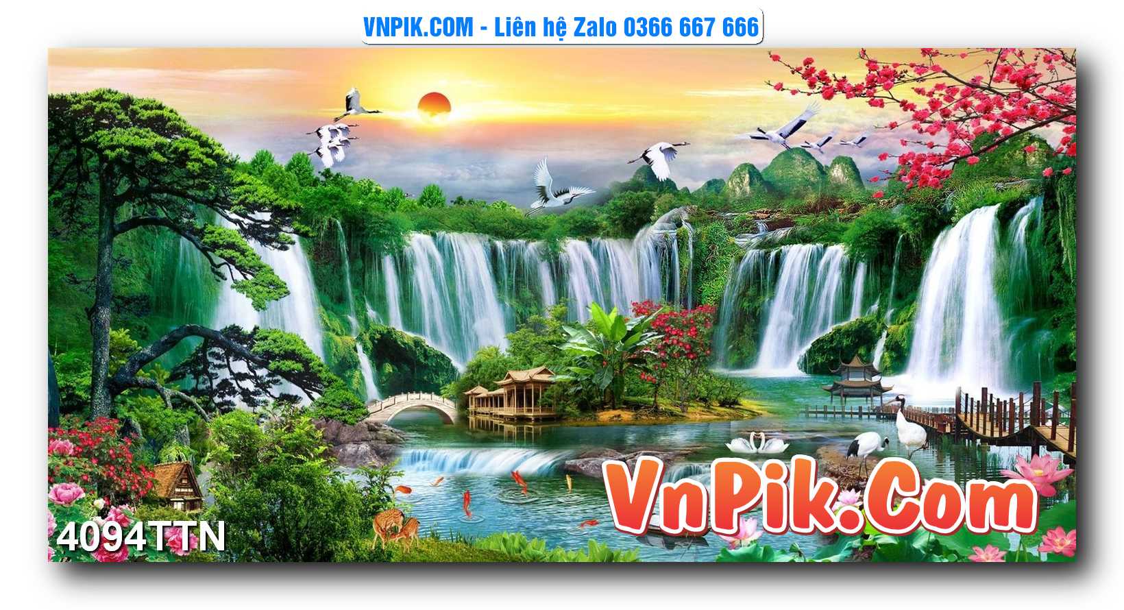 Tranh thác nước – Tranh phong thủy – Tranh treo tường mã 4094TTN
