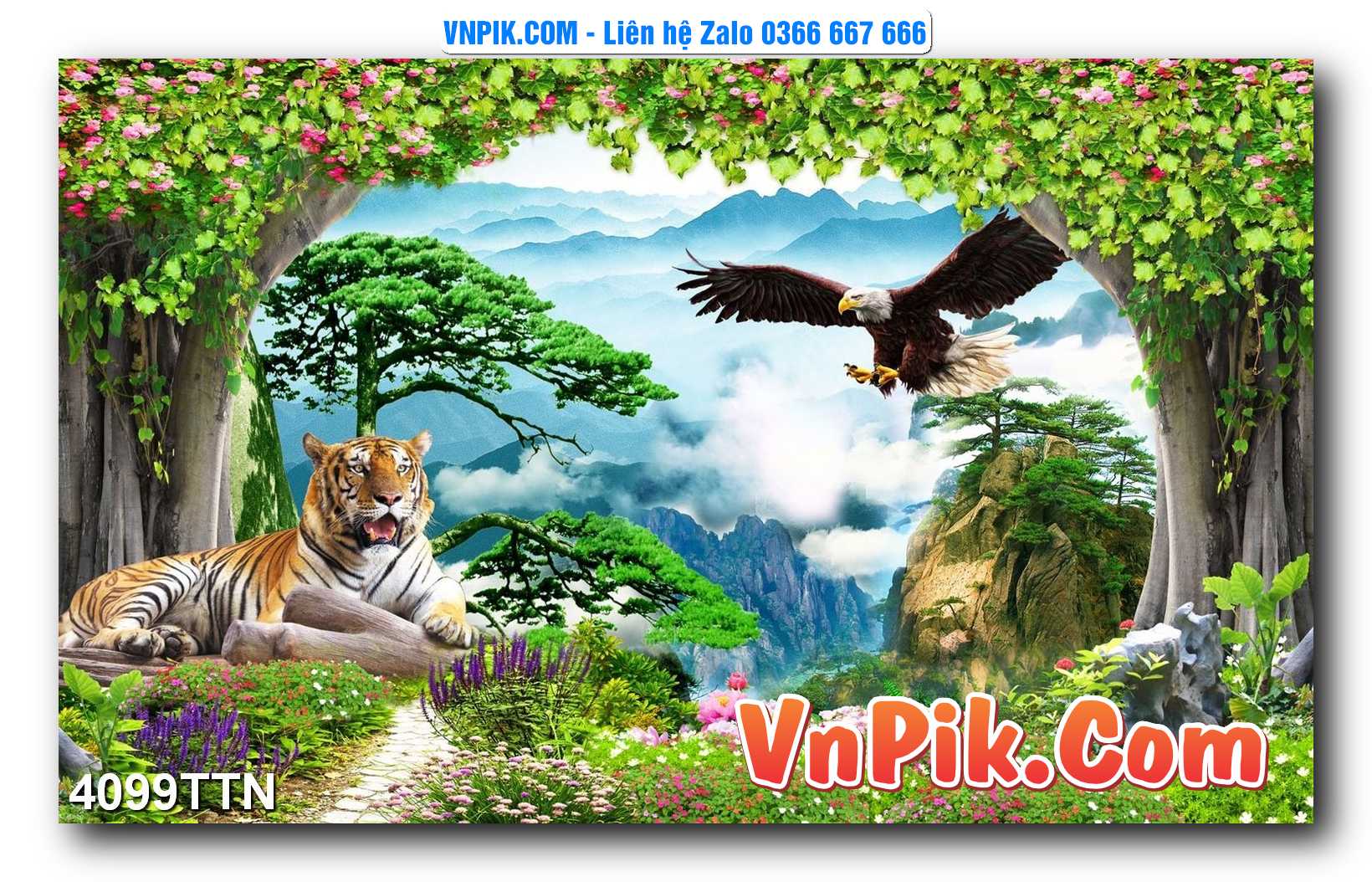 Tranh thác nước – Tranh phong thủy – Tranh treo tường mã 4099TTN
