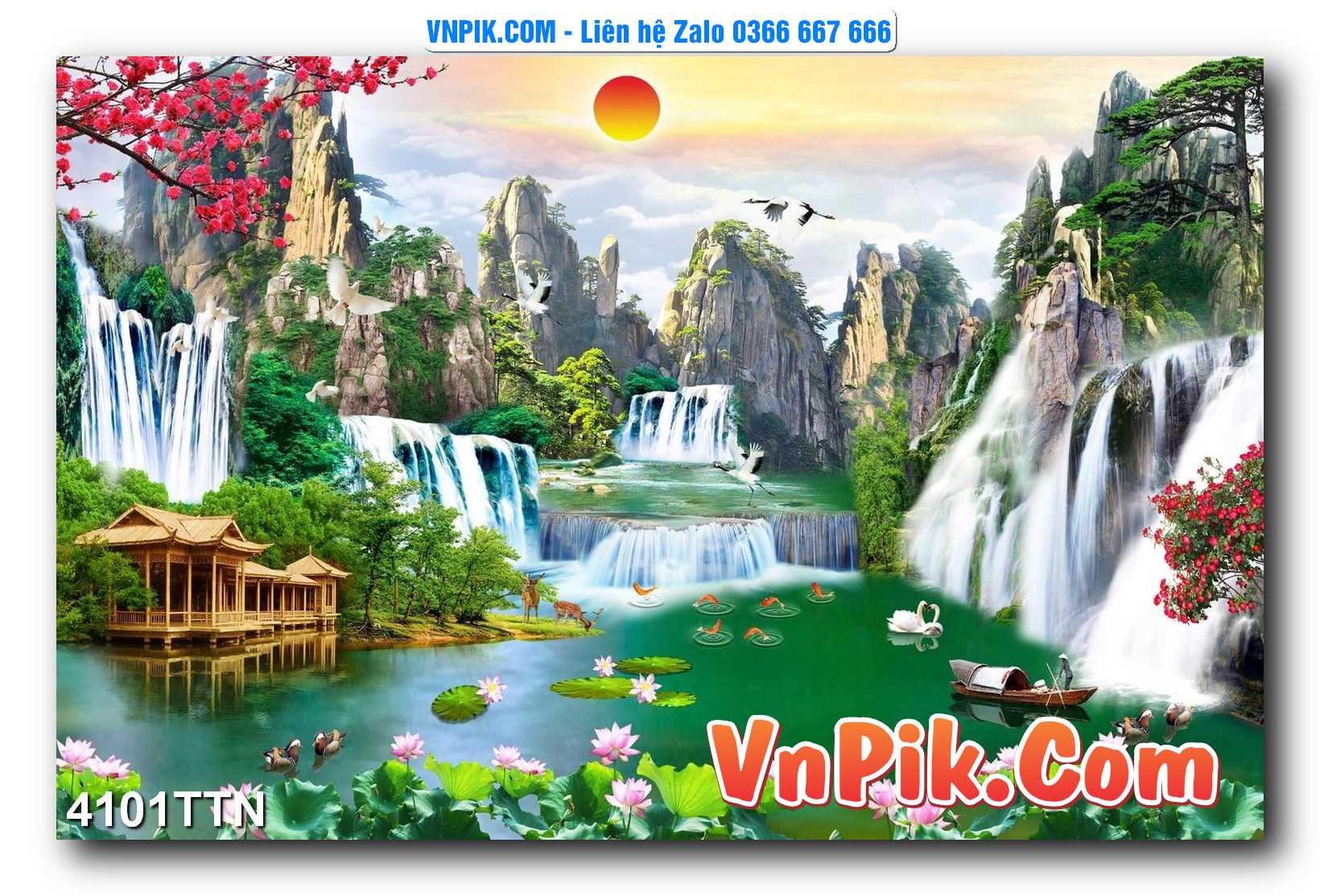 Tranh thác nước – Tranh phong thủy – Tranh treo tường mã 4101TTN