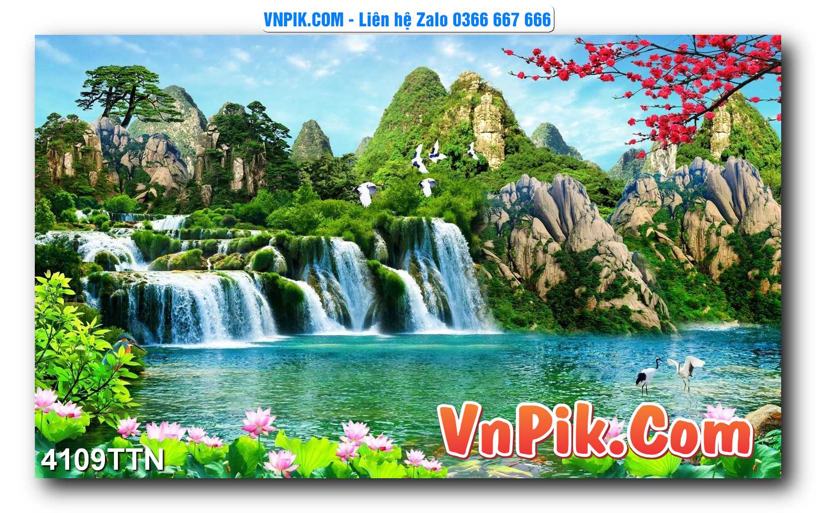 Tranh thác nước – Tranh phong thủy – Tranh treo tường mã 4109TTN
