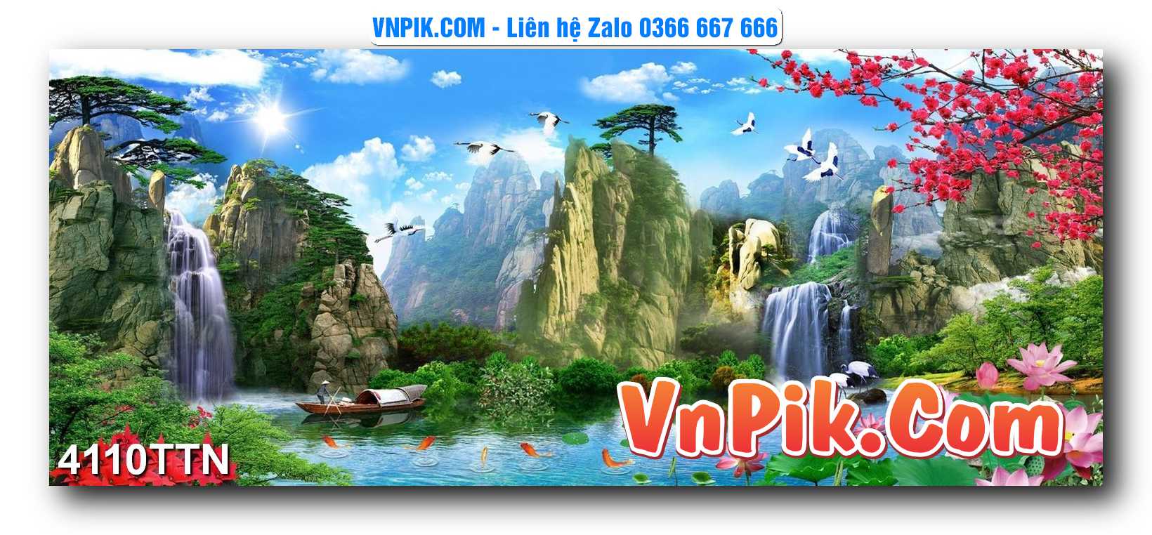 Tranh thác nước – Tranh phong thủy – Tranh treo tường mã 4110TTN