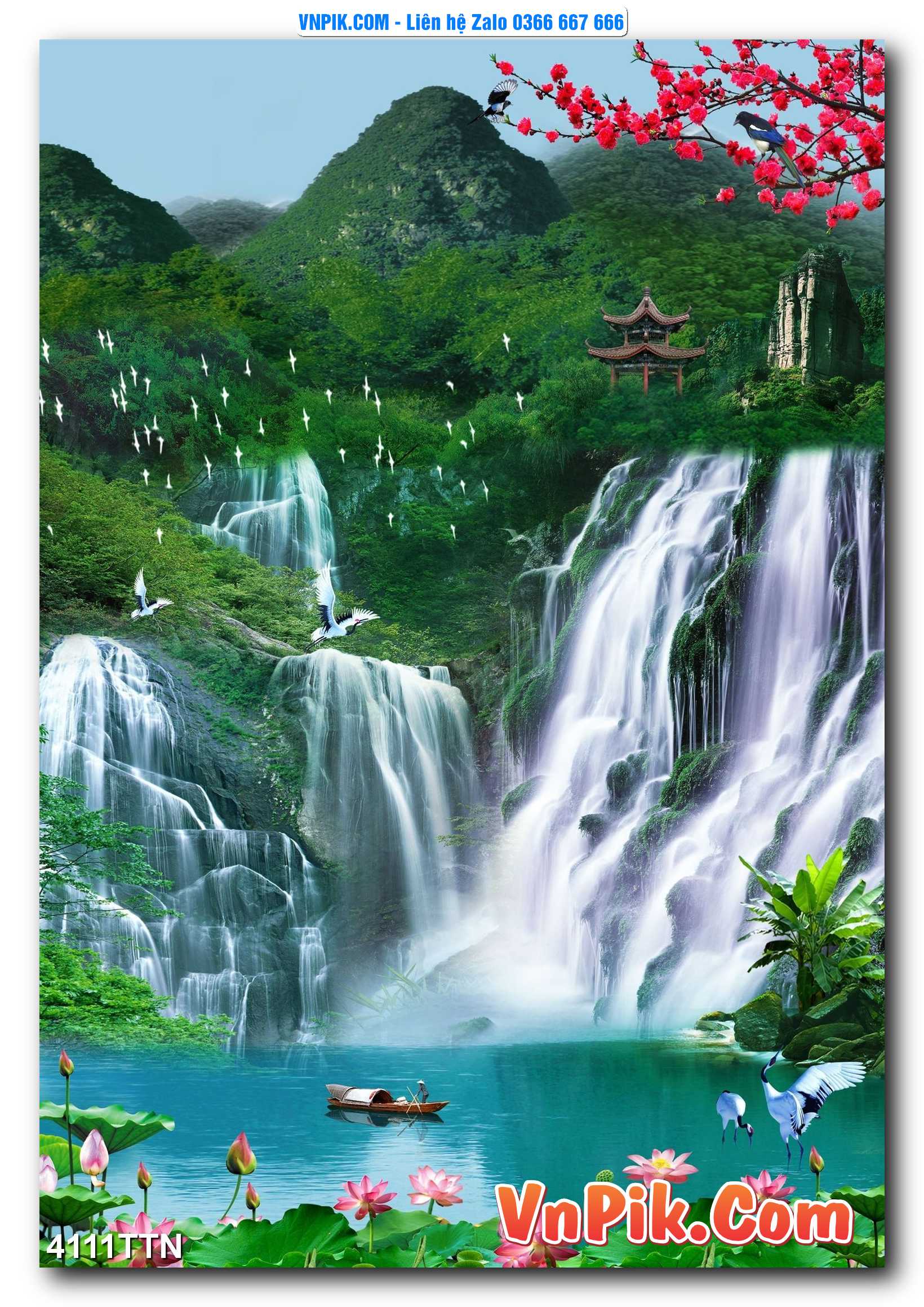 Tranh thác nước – Tranh phong thủy – Tranh treo tường mã 4111TTN