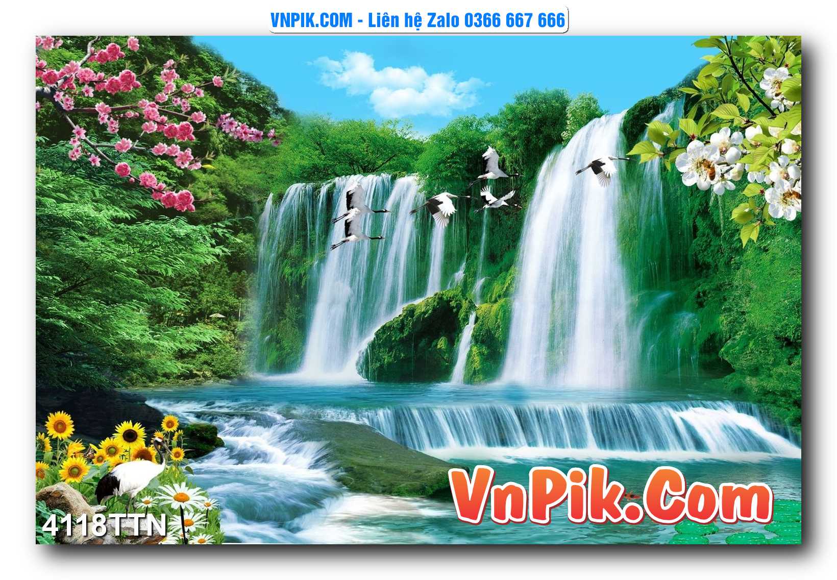 Tranh thác nước – Tranh phong thủy – Tranh treo tường mã 4118TTN