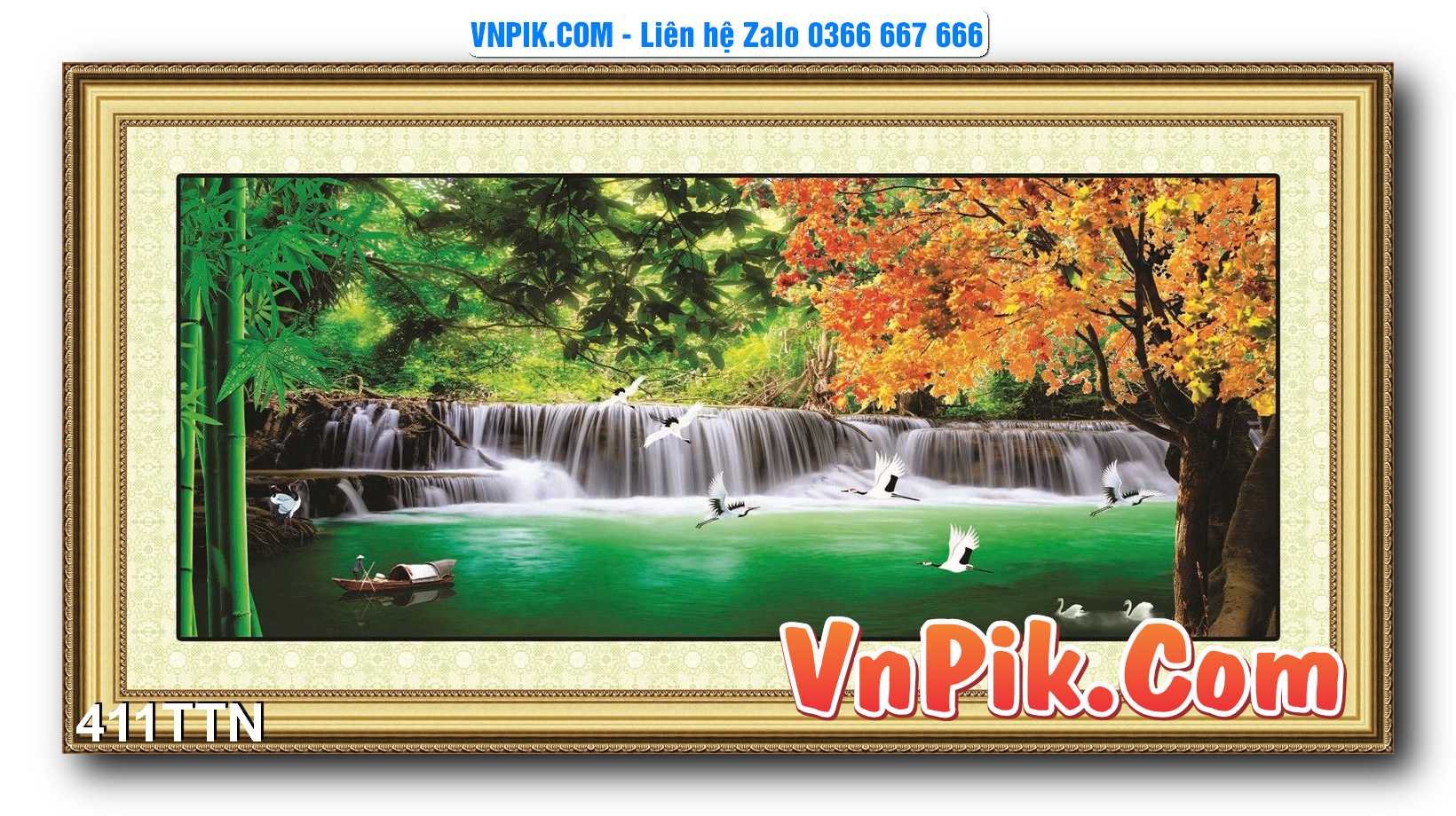 Tranh thác nước – Tranh phong thủy – Tranh treo tường mã 411TTN