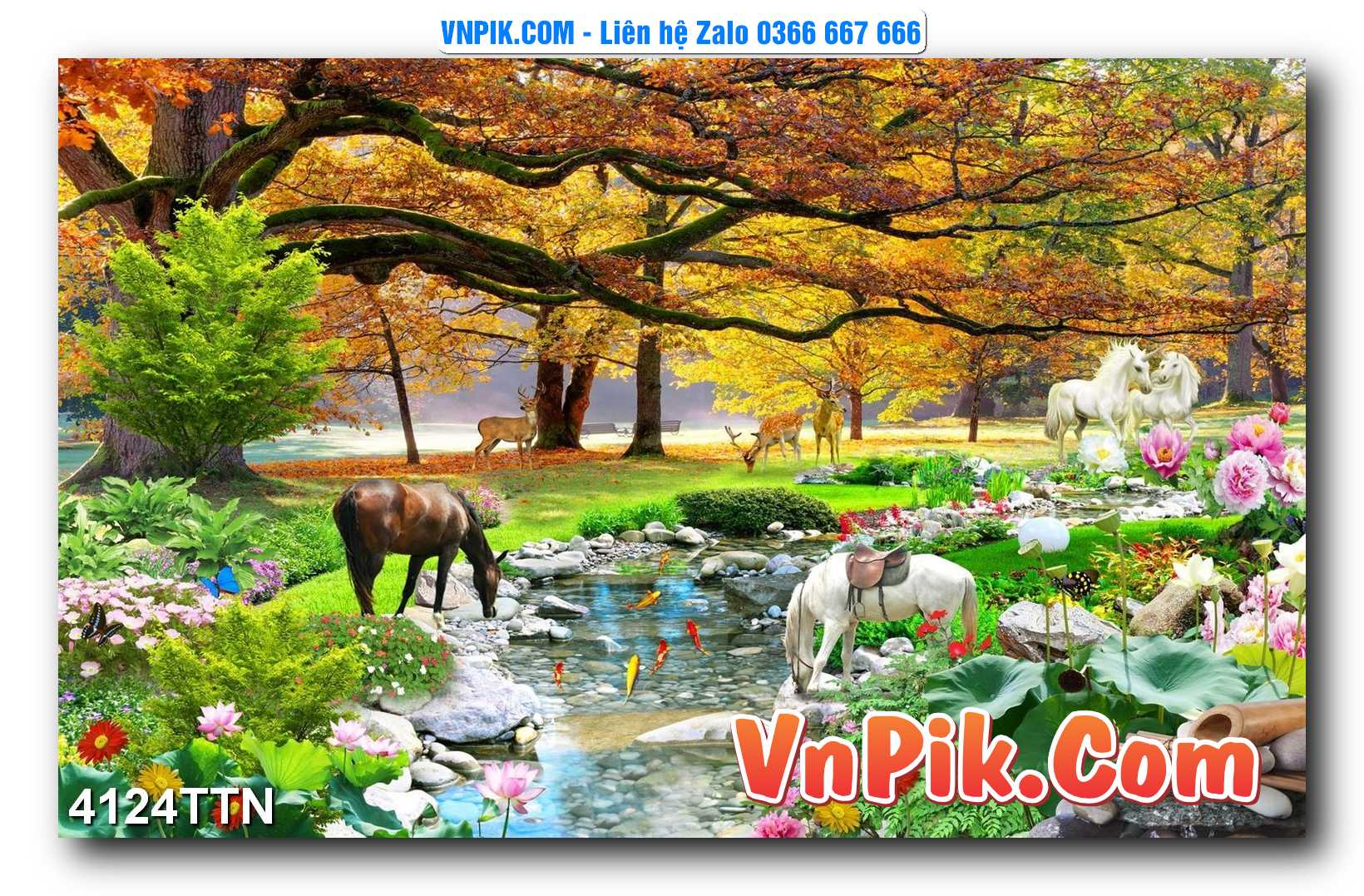 Tranh thác nước – Tranh phong thủy – Tranh treo tường mã 4124TTN