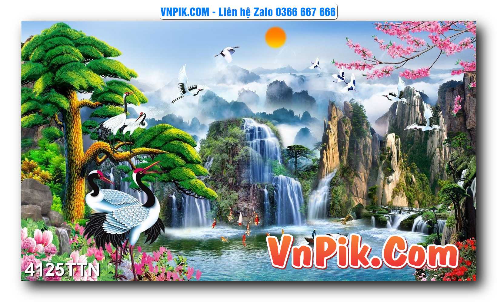 Tranh thác nước – Tranh phong thủy – Tranh treo tường mã 4125TTN