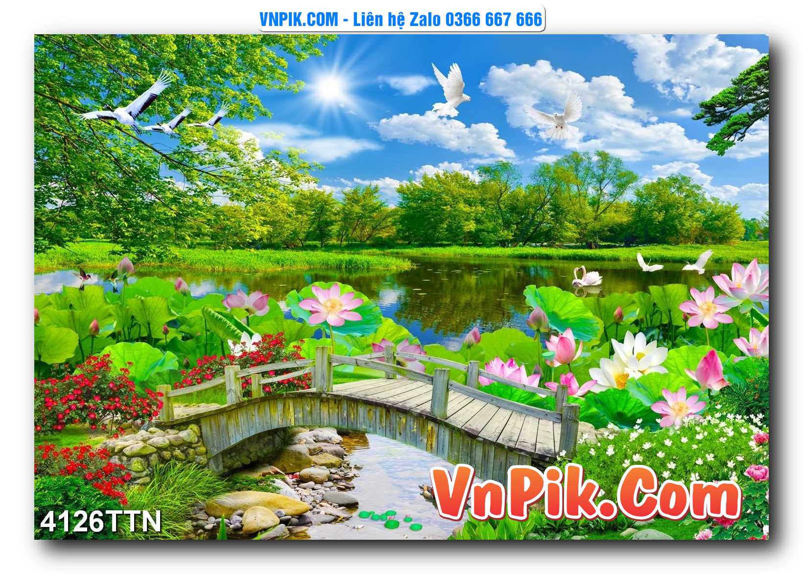 Tranh thác nước – Tranh phong thủy – Tranh treo tường mã 4126TTN