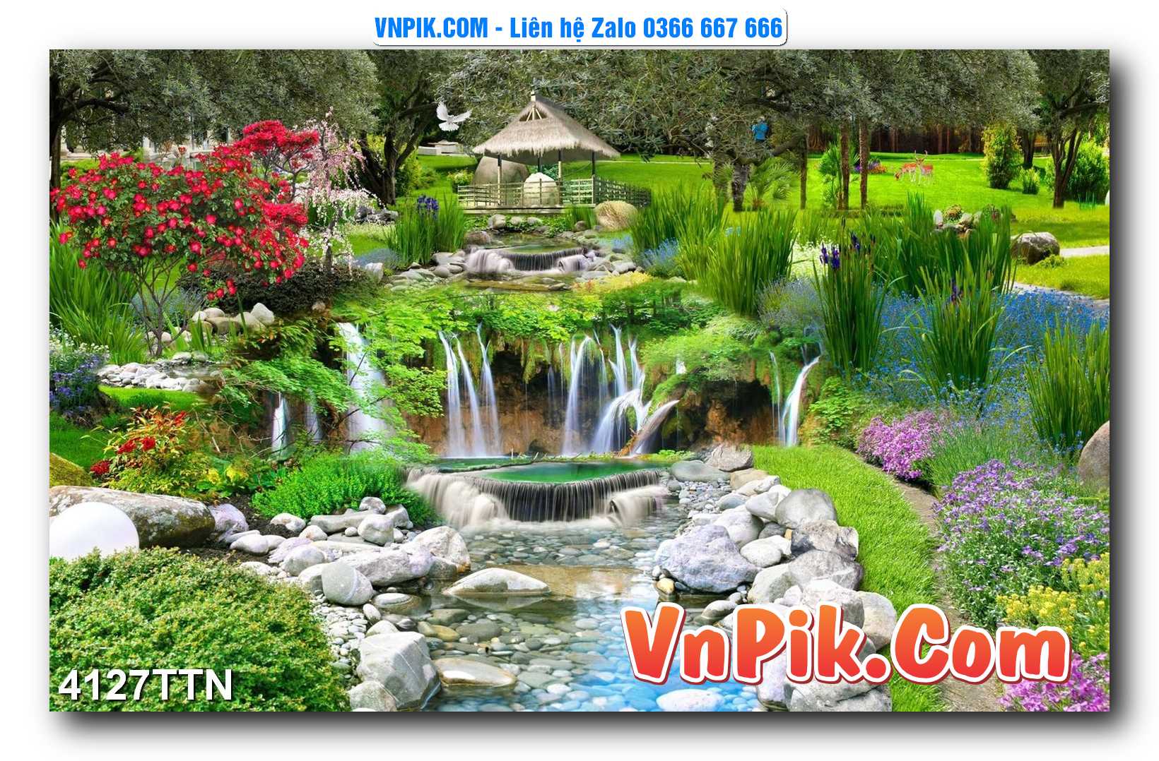 Tranh thác nước – Tranh phong thủy – Tranh treo tường mã 4127TTN