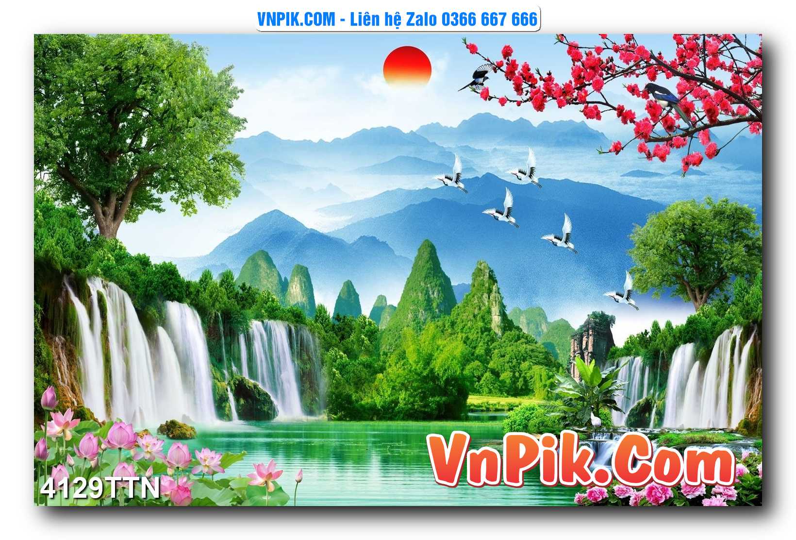 Tranh thác nước – Tranh phong thủy – Tranh treo tường mã 4129TTN
