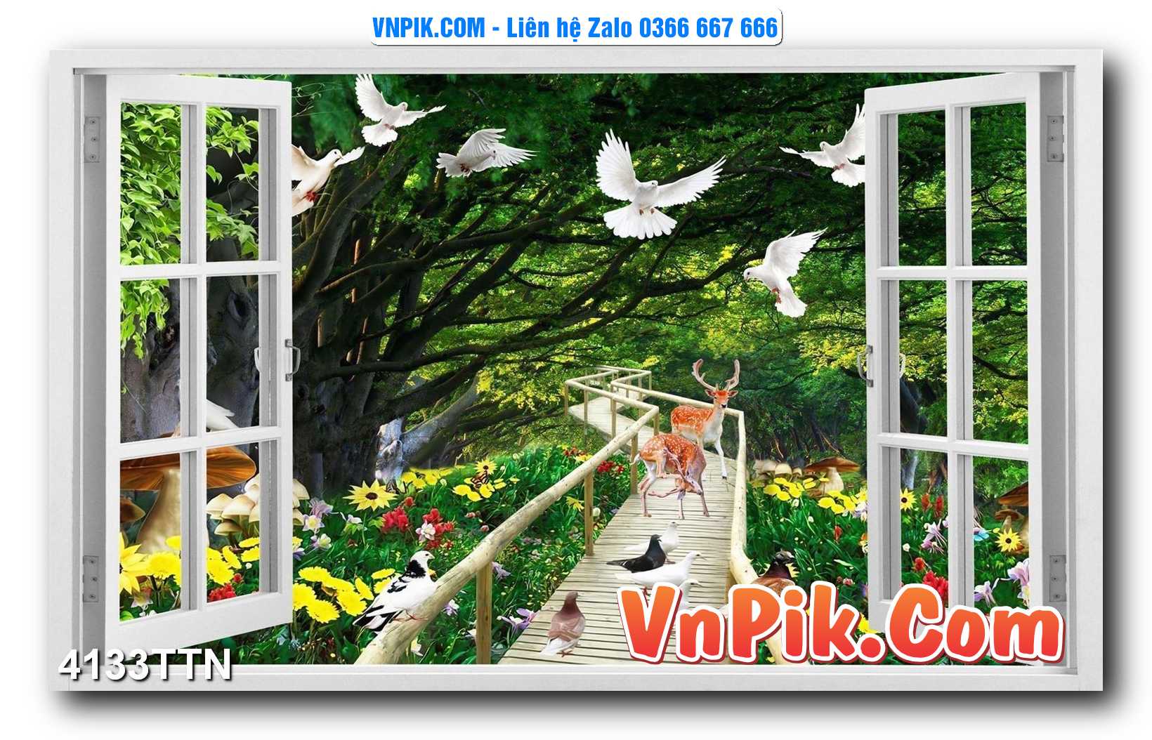 Tranh thác nước – Tranh phong thủy – Tranh treo tường mã 4133TTN
