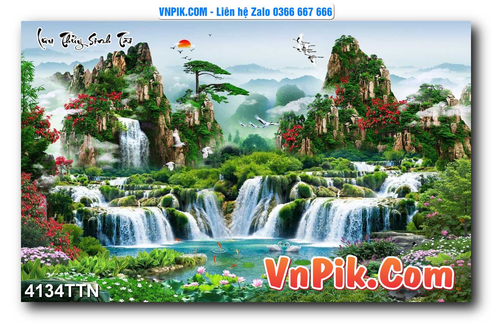 Tranh thác nước – Tranh phong thủy – Tranh treo tường mã 4134TTN