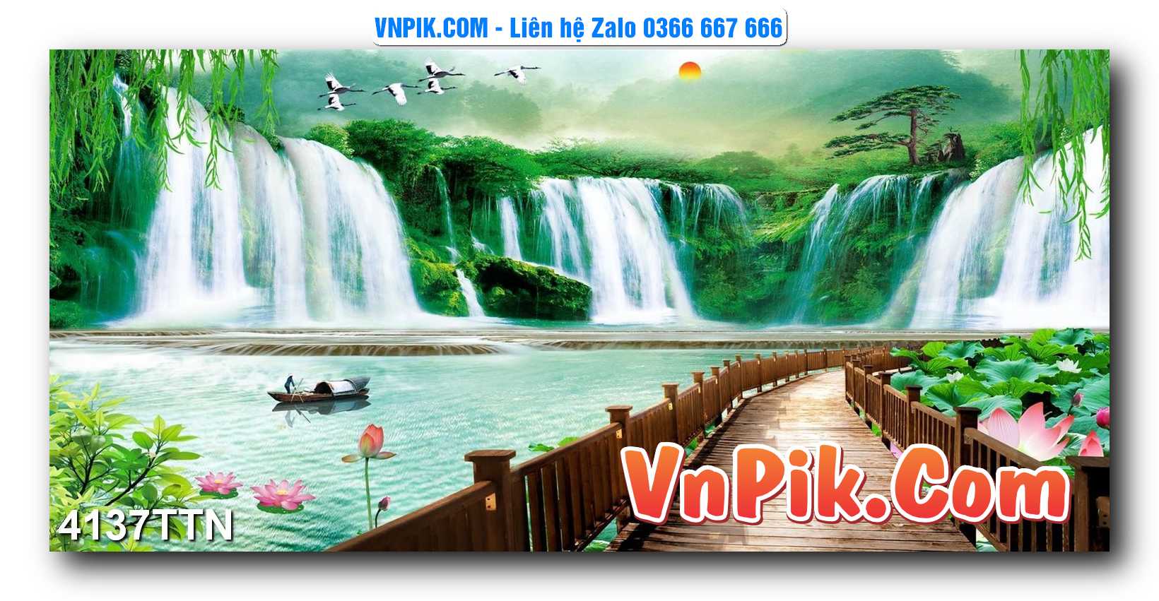 Tranh thác nước – Tranh phong thủy – Tranh treo tường mã 4137TTN