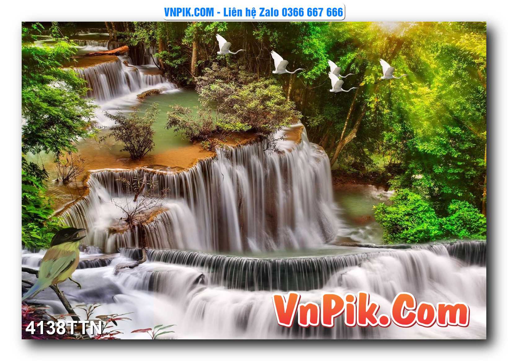 Tranh thác nước – Tranh phong thủy – Tranh treo tường mã 4138TTN