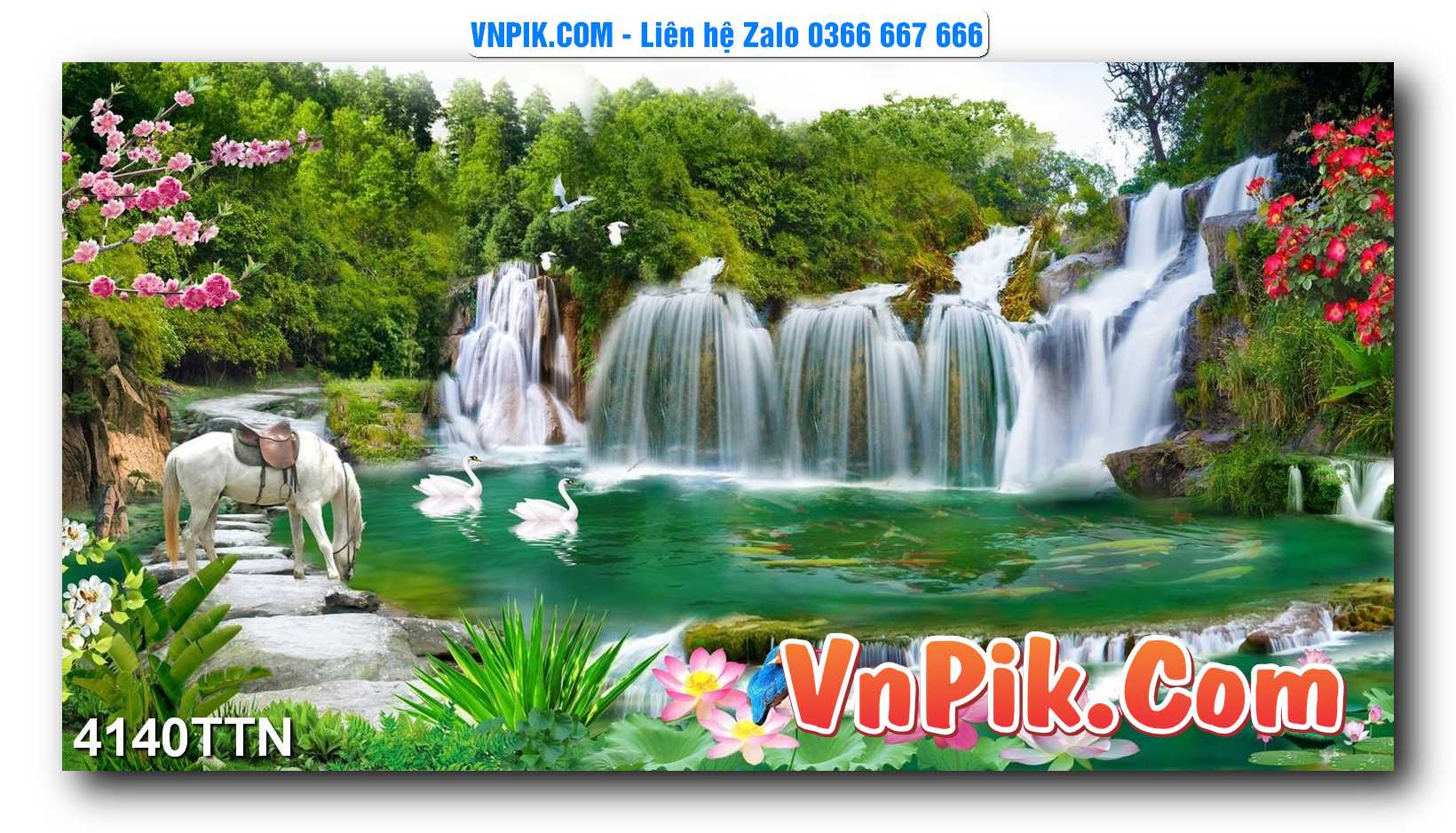 Tranh thác nước – Tranh phong thủy – Tranh treo tường mã 4140TTN