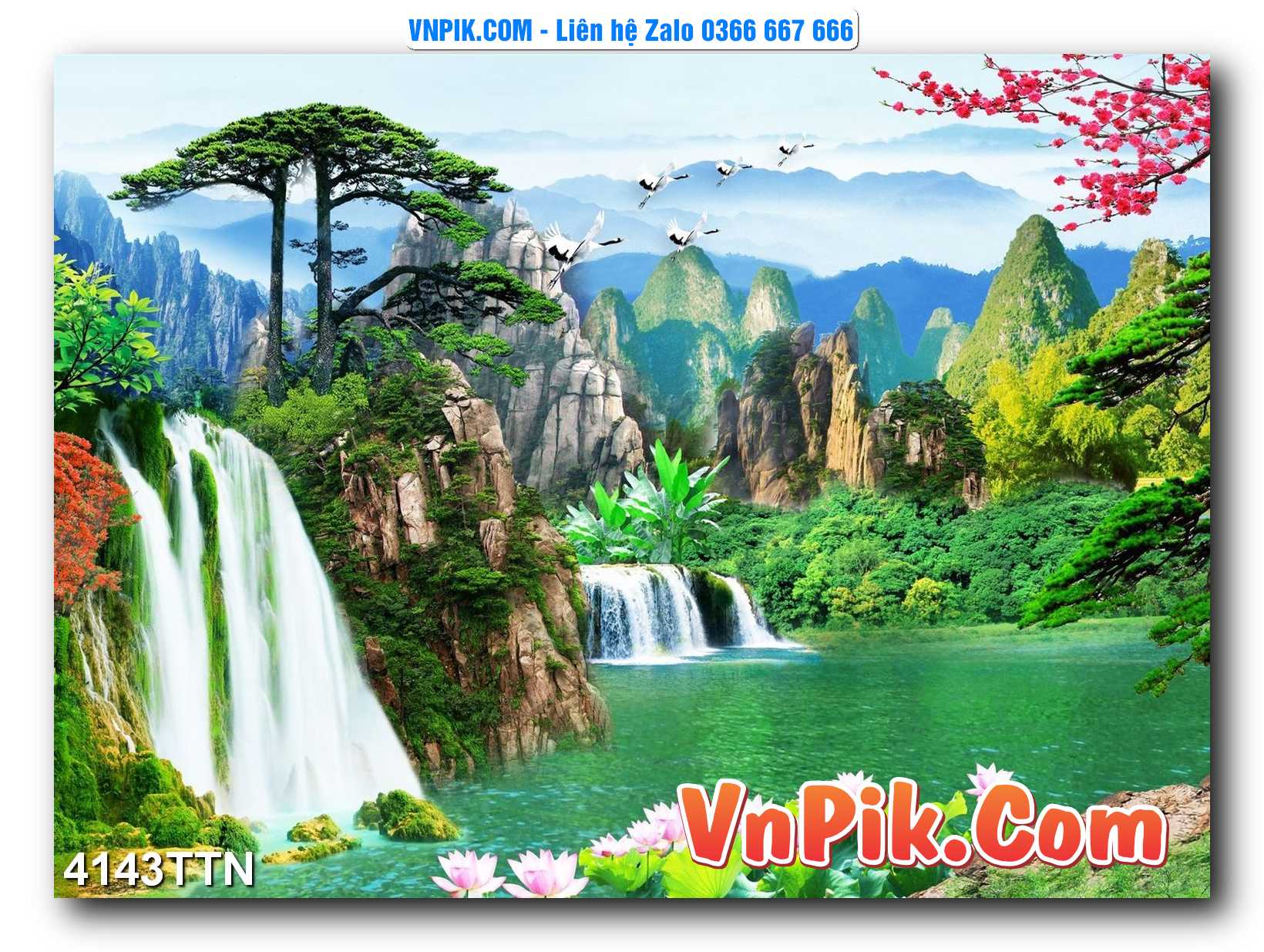 Tranh thác nước – Tranh phong thủy – Tranh treo tường mã 4143TTN