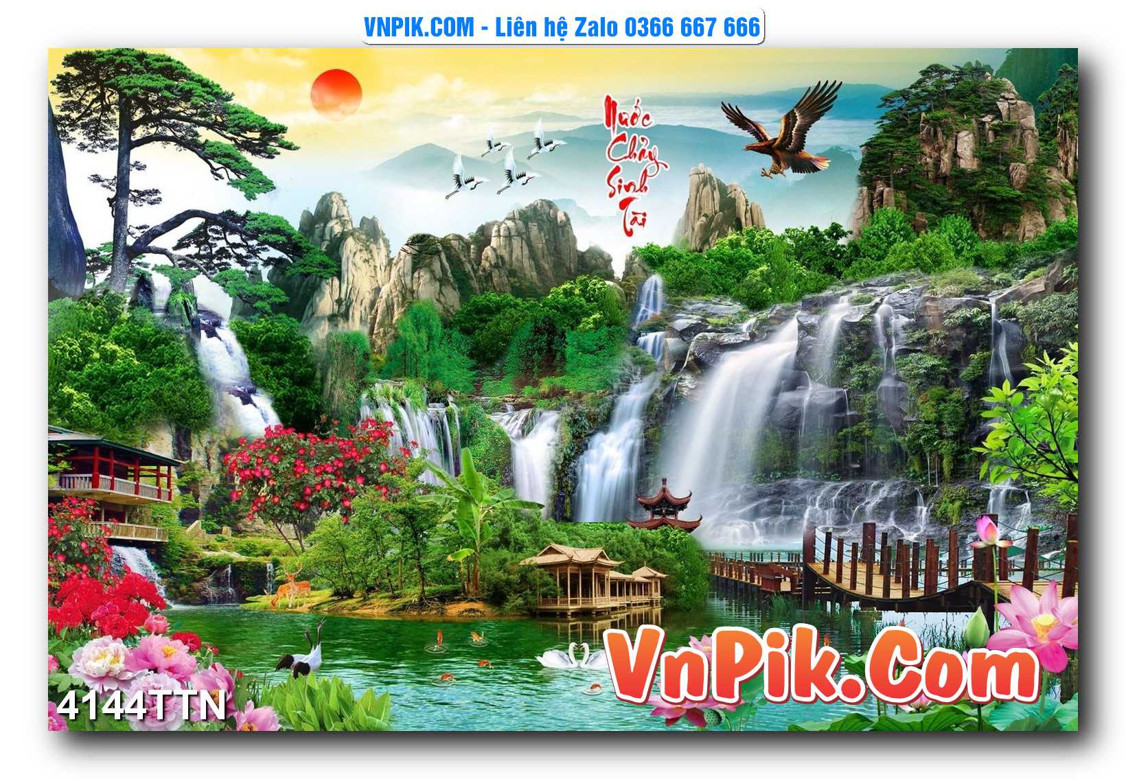 Tranh thác nước – Tranh phong thủy – Tranh treo tường mã 4144TTN