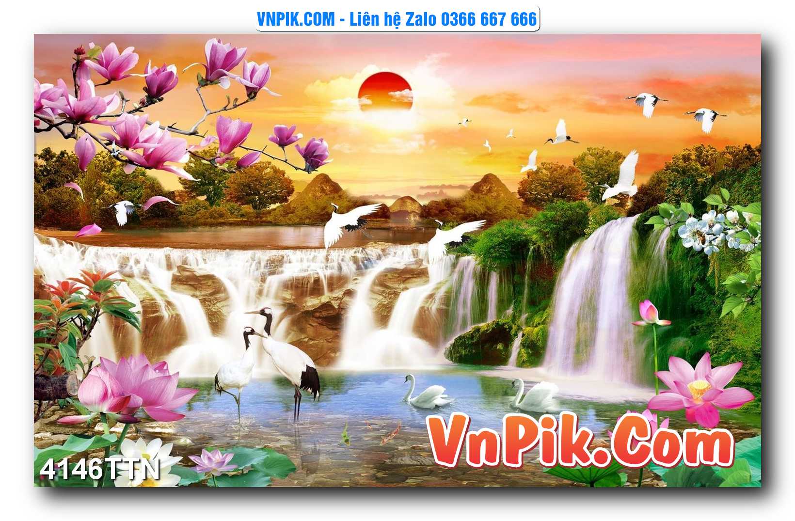 Tranh thác nước – Tranh phong thủy – Tranh treo tường mã 4146TTN
