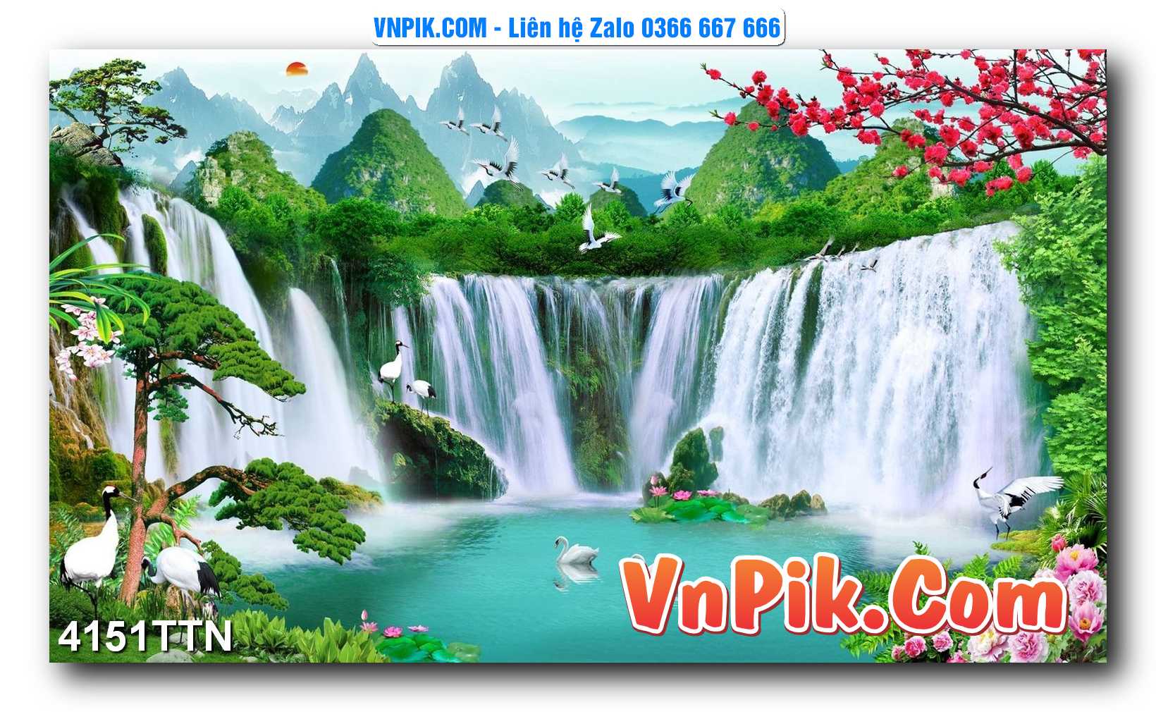 Tranh thác nước – Tranh phong thủy – Tranh treo tường mã 4151TTN