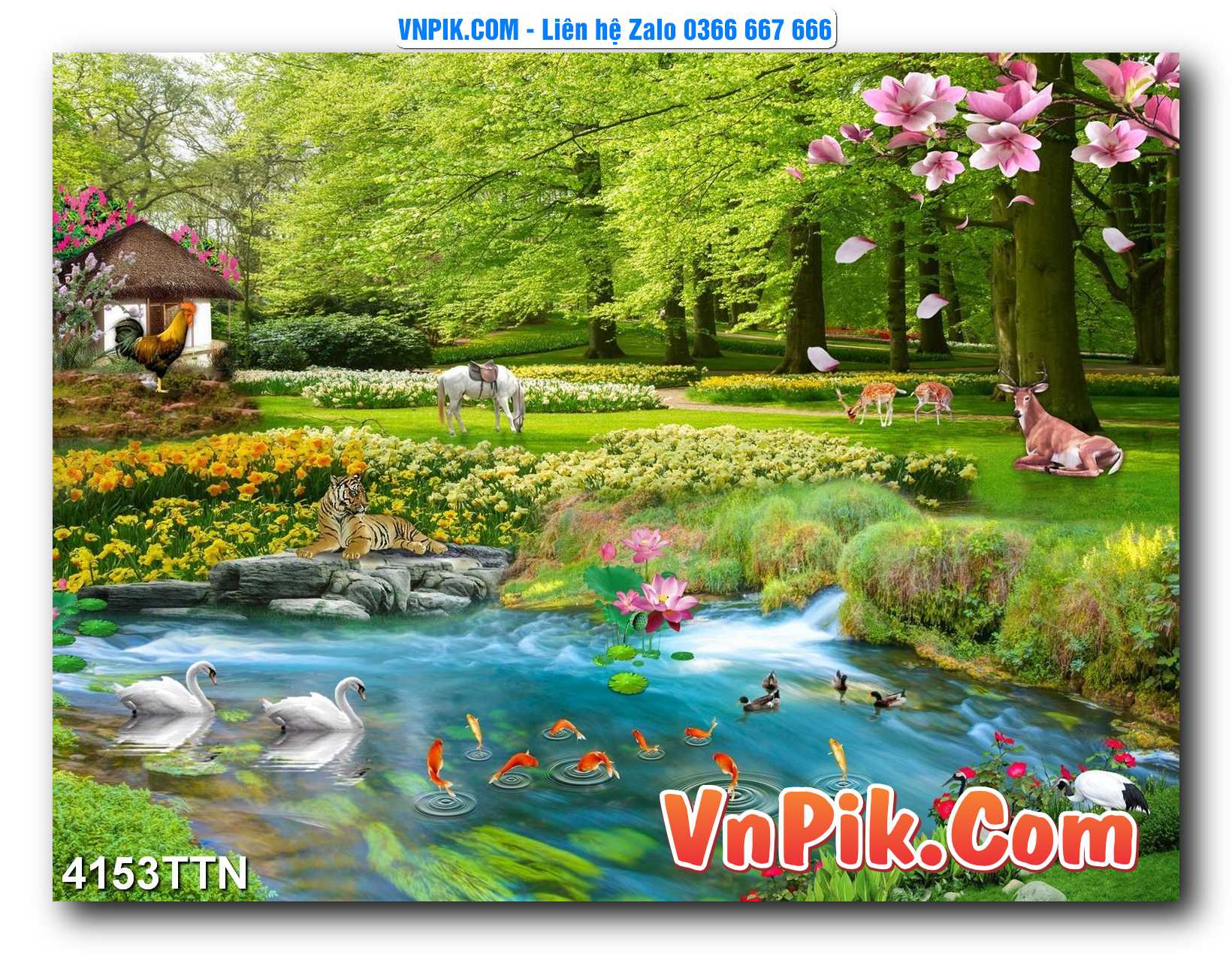Tranh thác nước – Tranh phong thủy – Tranh treo tường mã 4153TTN