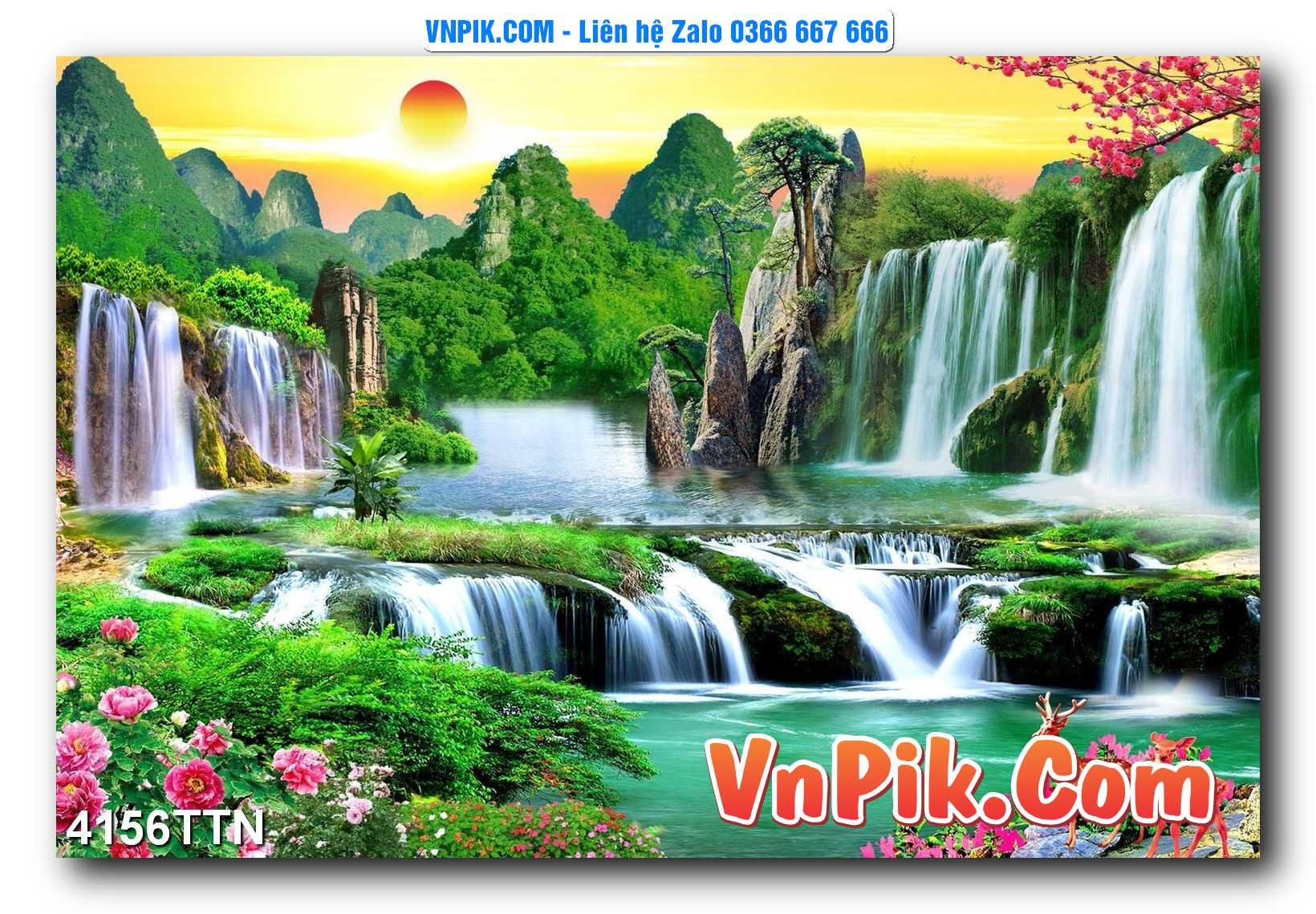 Tranh thác nước – Tranh phong thủy – Tranh treo tường mã 4156TTN