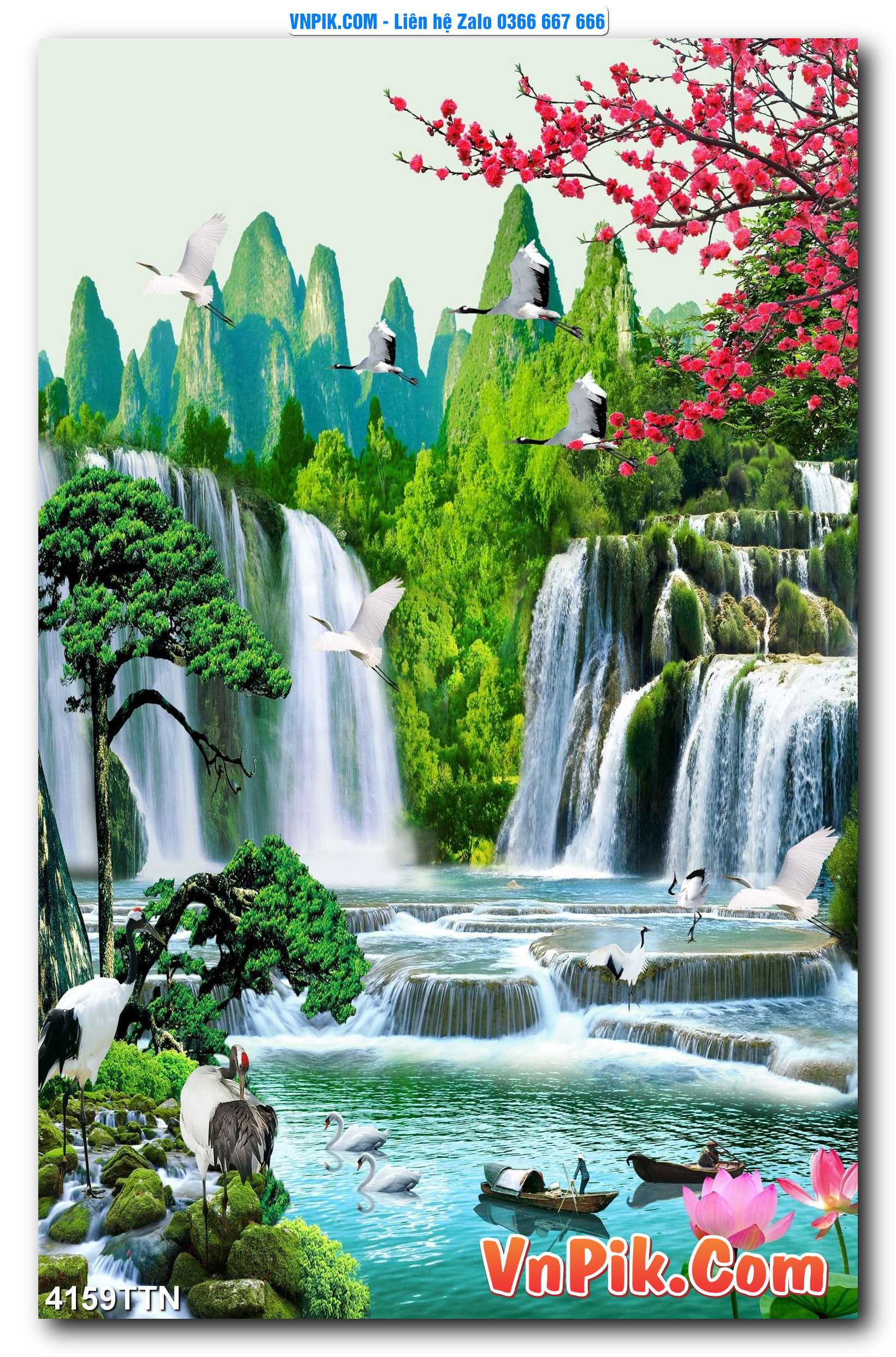 Tranh thác nước – Tranh phong thủy – Tranh treo tường mã 4159TTN
