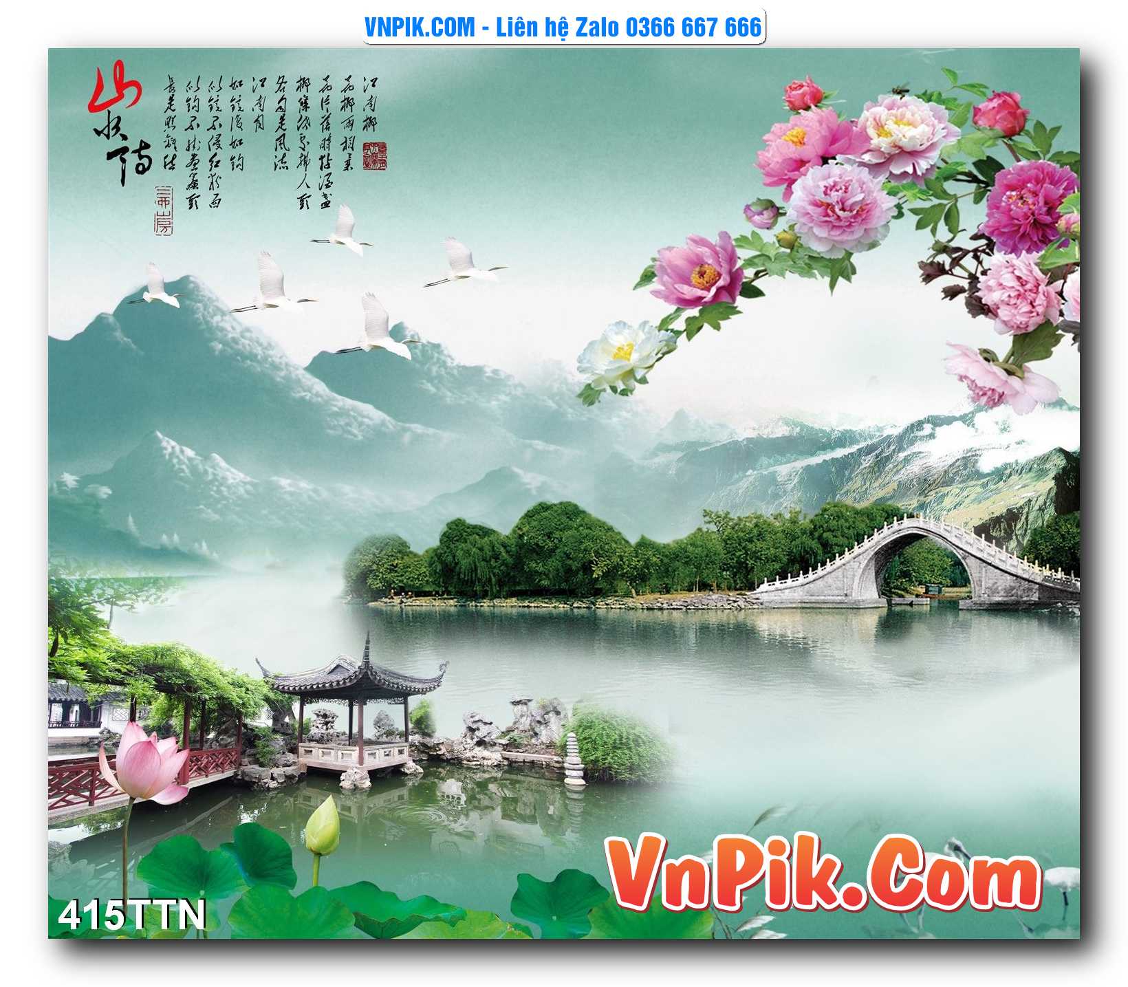Tranh thác nước – Tranh phong thủy – Tranh treo tường mã 415TTN