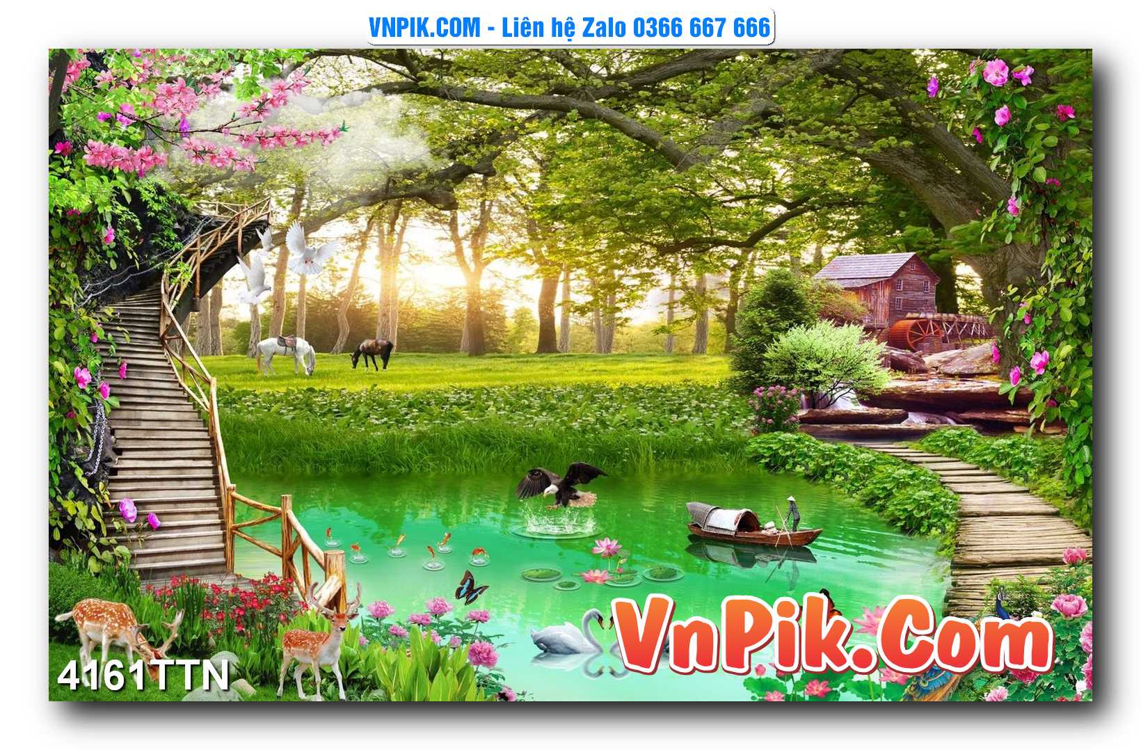 Tranh thác nước – Tranh phong thủy – Tranh treo tường mã 4161TTN