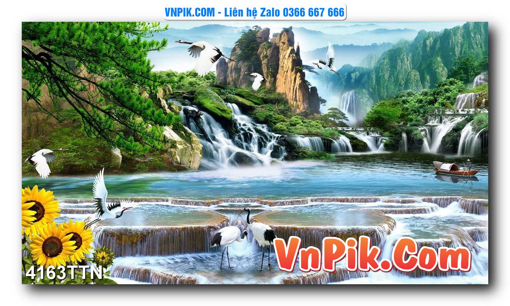 Tranh thác nước – Tranh phong thủy – Tranh treo tường mã 4163TTN