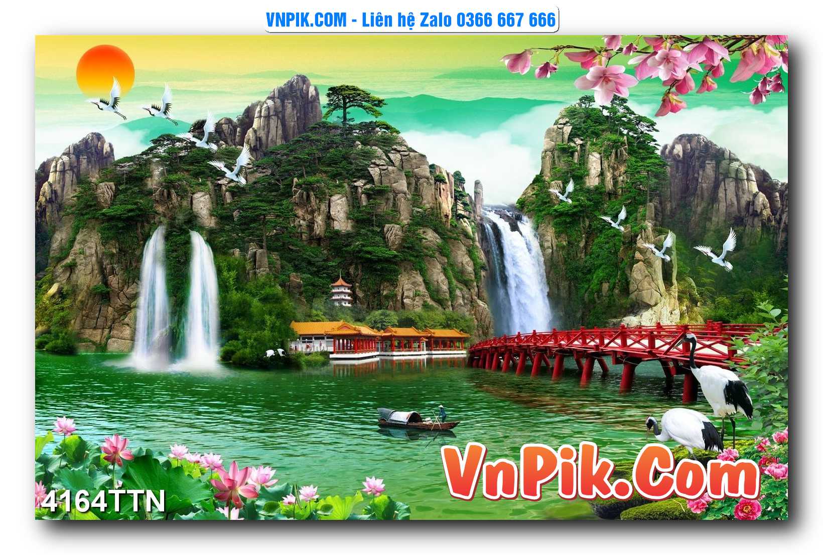 Tranh thác nước – Tranh phong thủy – Tranh treo tường mã 4164TTN