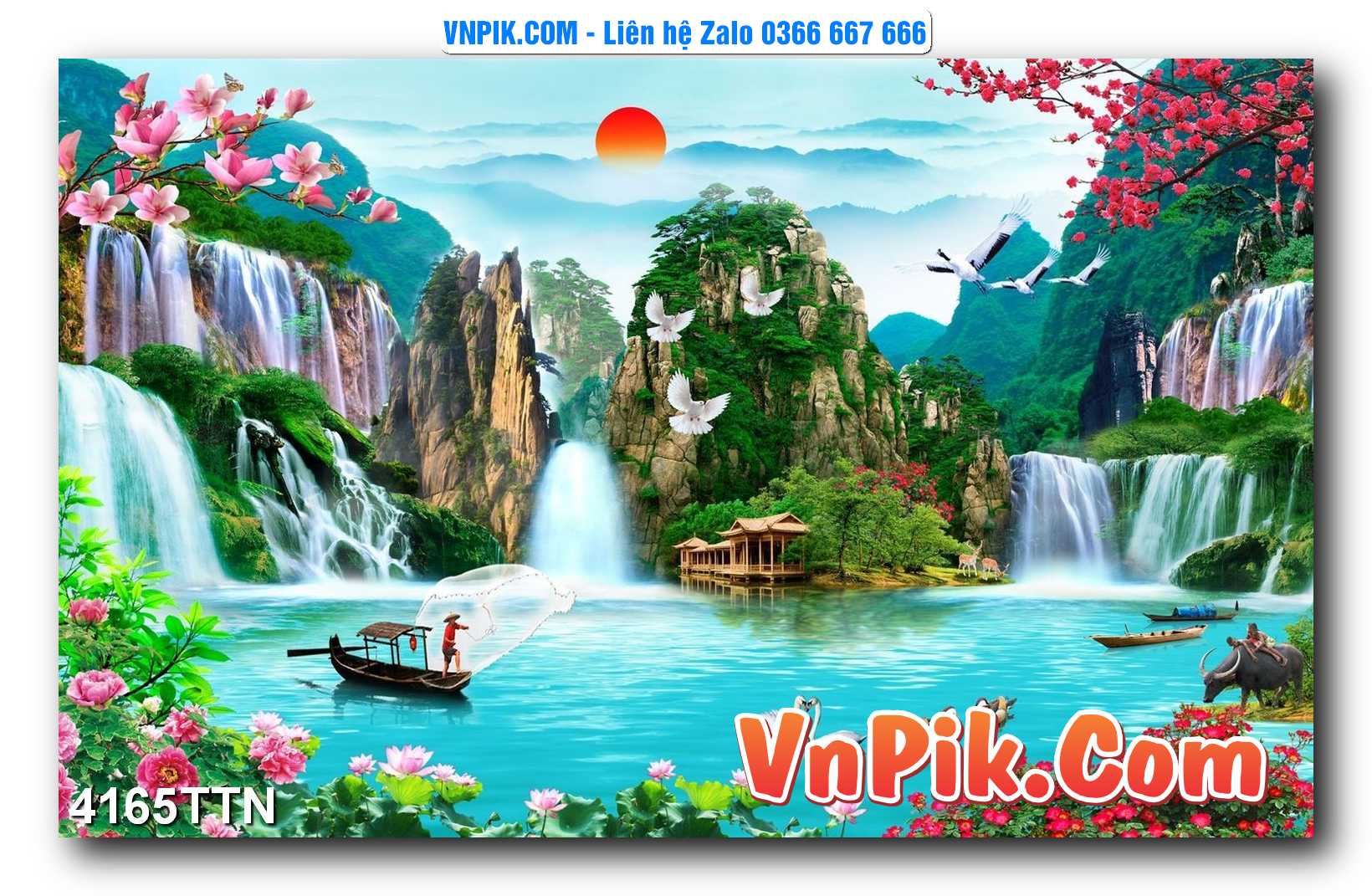 Tranh thác nước – Tranh phong thủy – Tranh treo tường mã 4165TTN