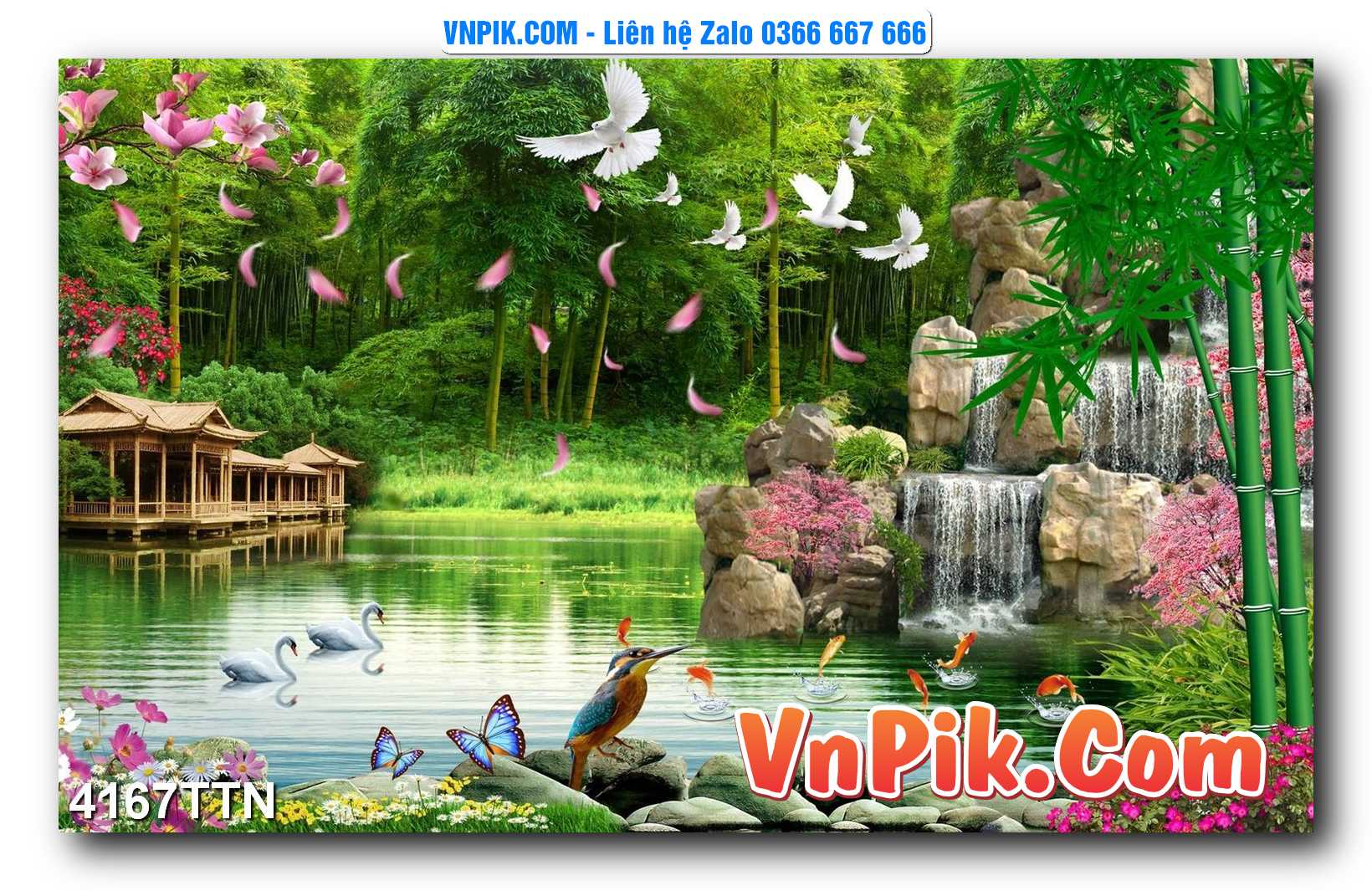 Tranh thác nước – Tranh phong thủy – Tranh treo tường mã 4167TTN
