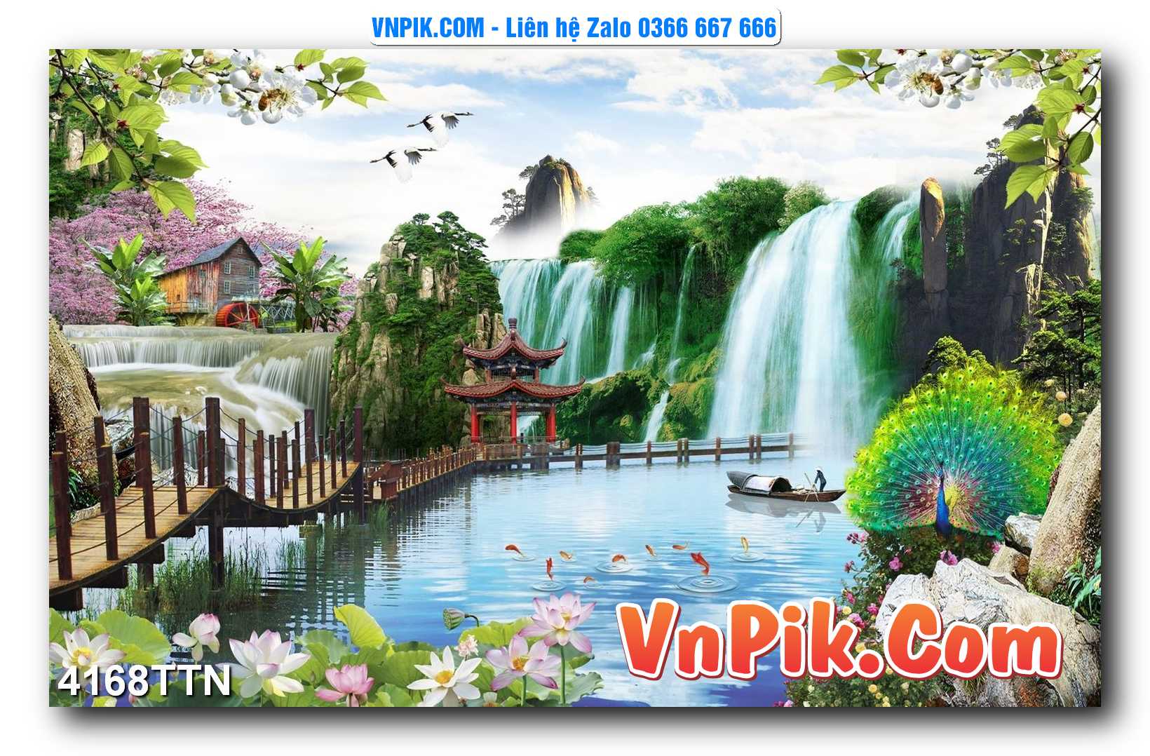 Tranh thác nước – Tranh phong thủy – Tranh treo tường mã 4168TTN
