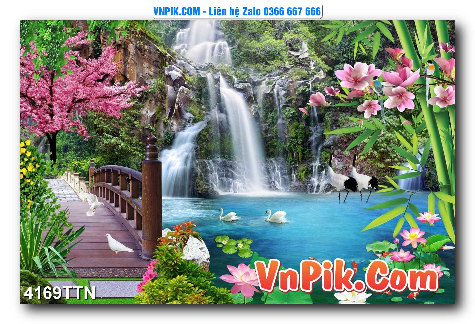 Tranh thác nước – Tranh phong thủy – Tranh treo tường mã 4169TTN