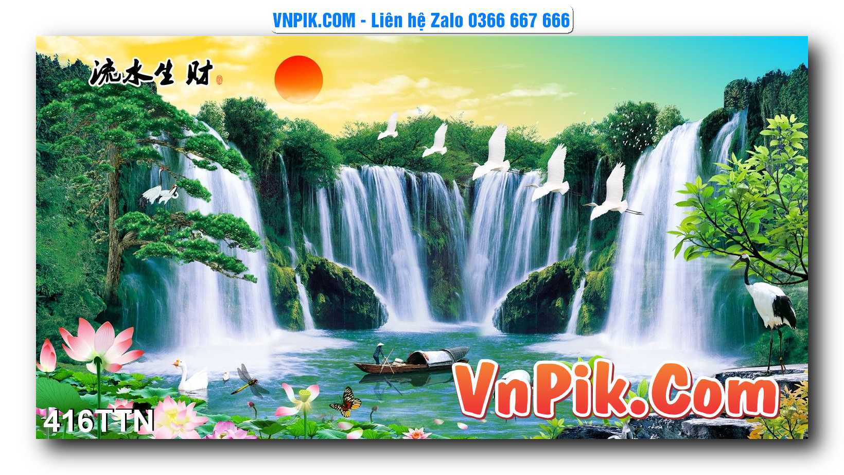 Tranh thác nước – Tranh phong thủy – Tranh treo tường mã 416TTN