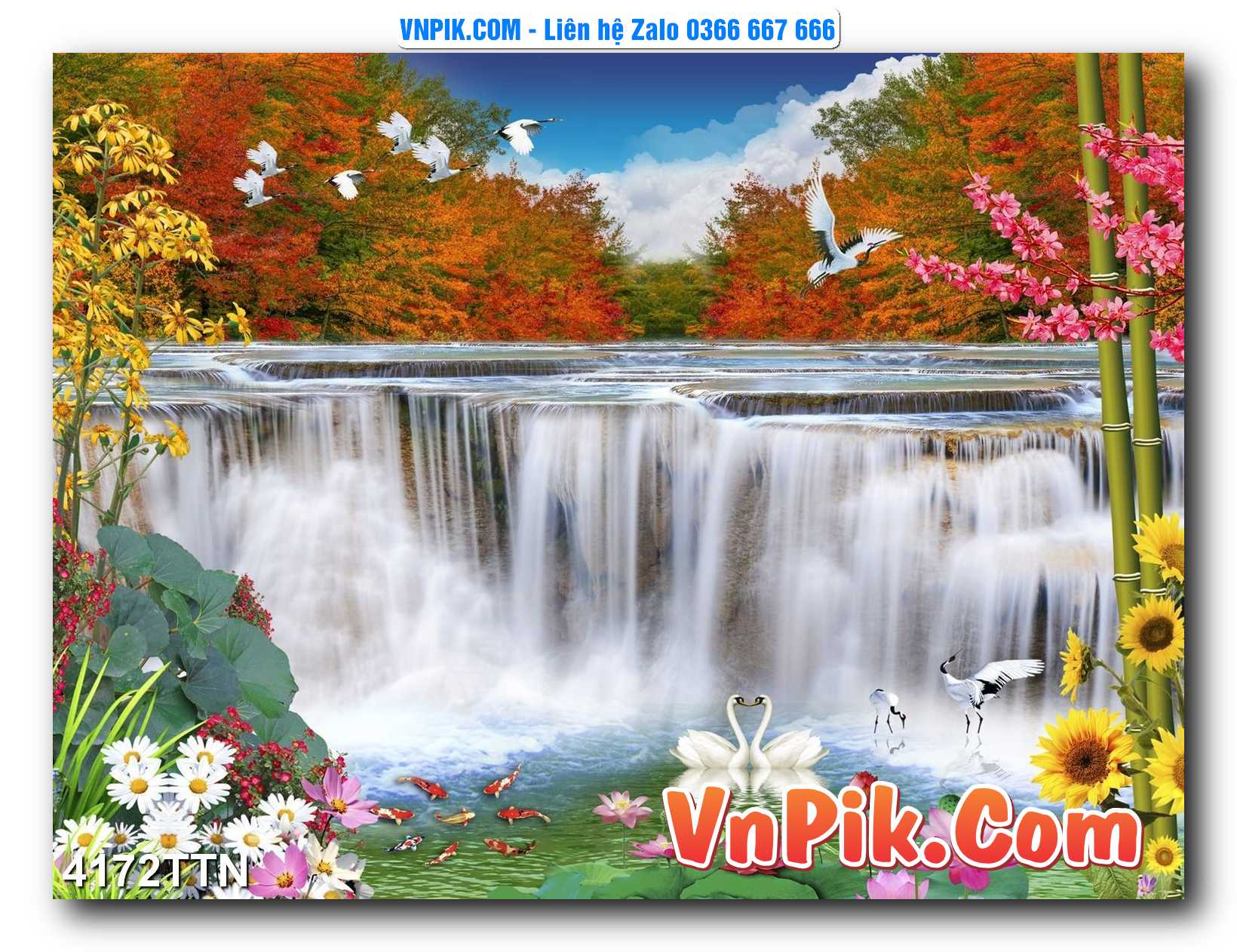 Tranh thác nước – Tranh phong thủy – Tranh treo tường mã 4172TTN