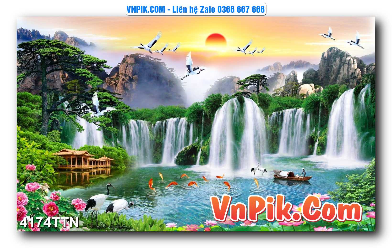 Tranh thác nước – Tranh phong thủy – Tranh treo tường mã 4174TTN